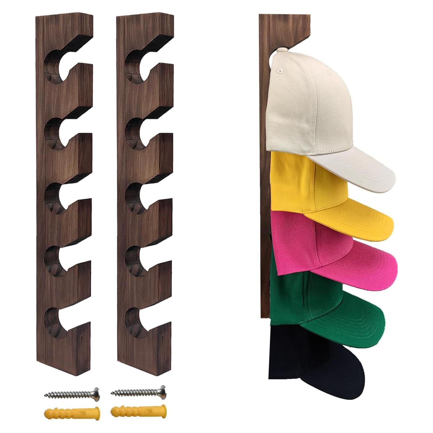 Soporte para Sombreros de Béisbol Vavili 5 Ganchos Madera