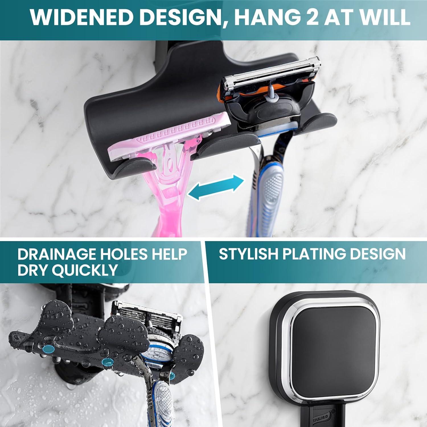 Soporte de Ventosa TAILI para Afeitadora y Toallas, Negro