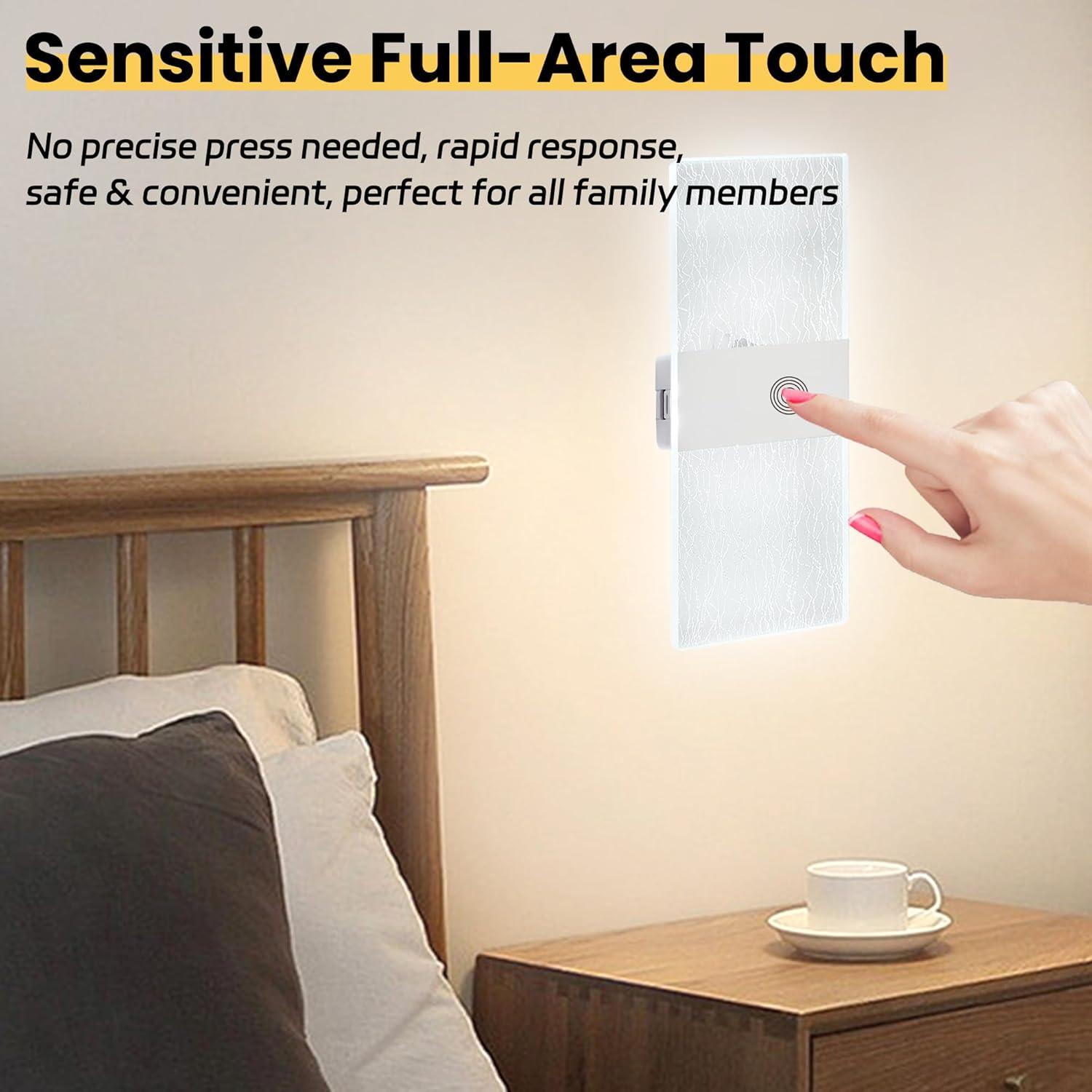 Aplique de Pared Inalámbrico FelRelWel, 2 Unidades, Luz Táctil