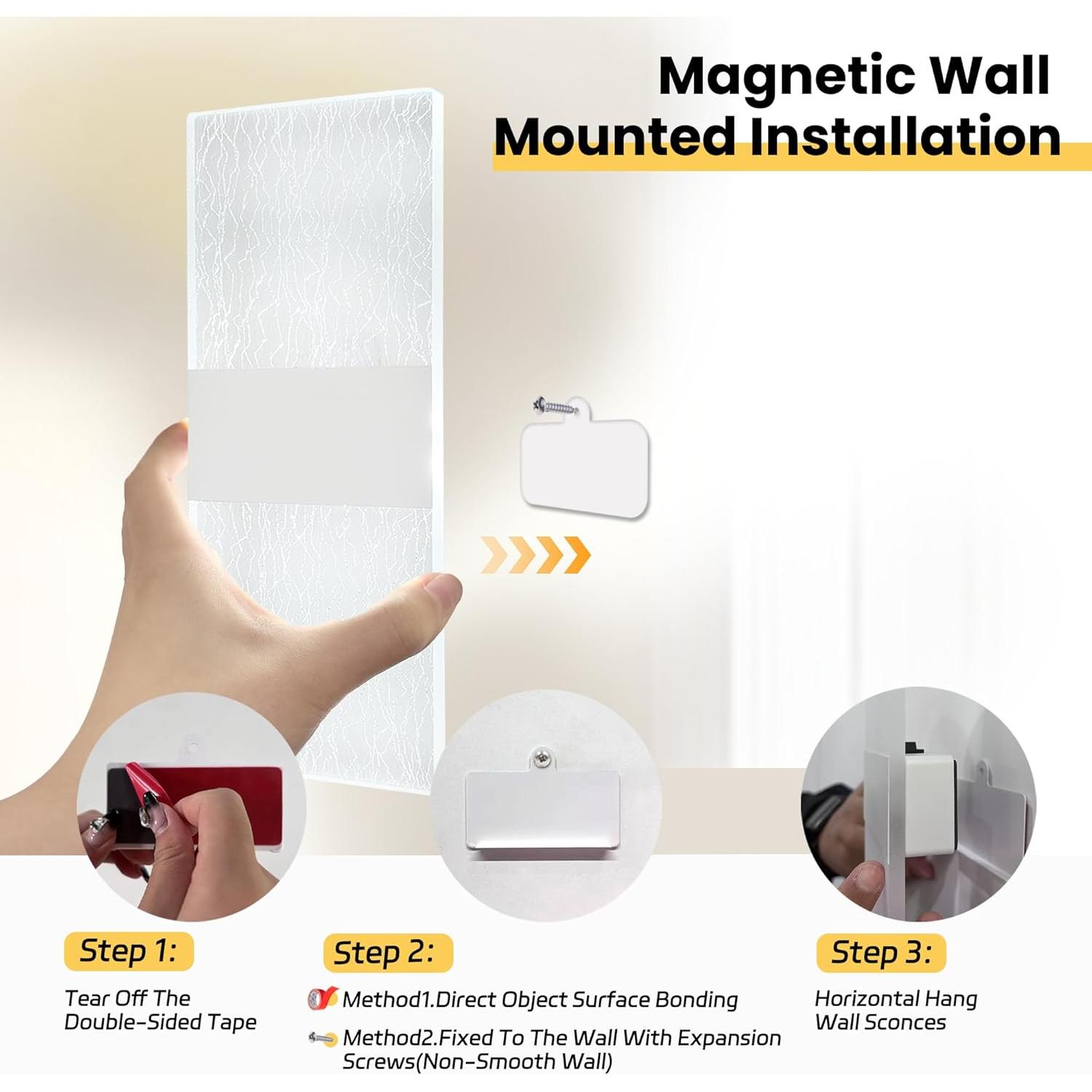 Aplique de Pared Inalámbrico FelRelWel, 2 Unidades, Luz Táctil