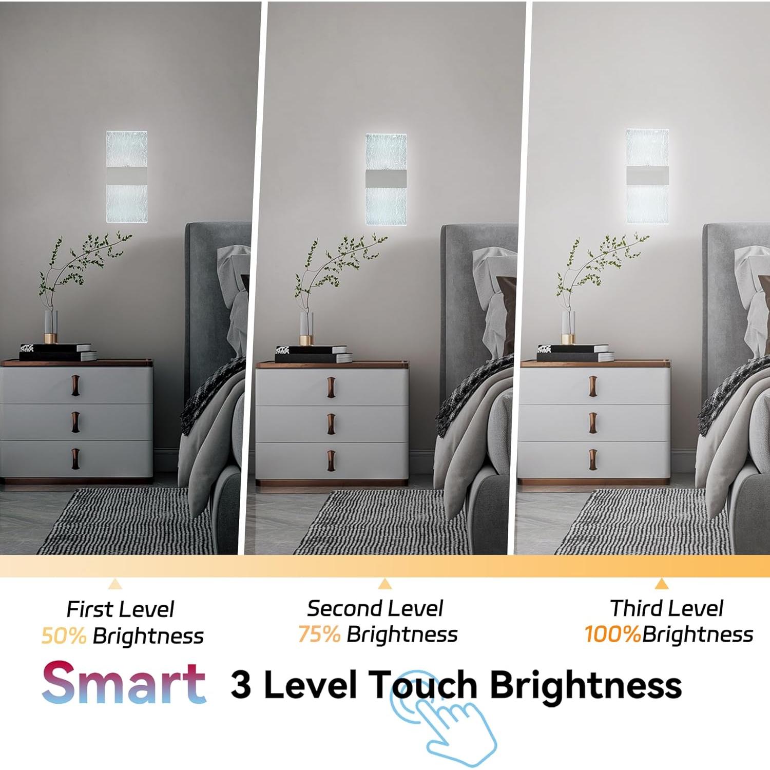 Aplique de Pared Inalámbrico FelRelWel, 2 Unidades, Luz Táctil