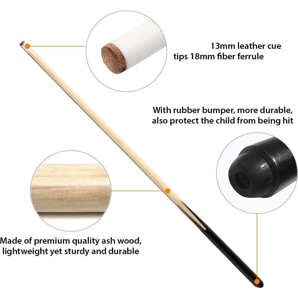 Taco de Billar de Madera Genubi Industry 36 cm para Niños