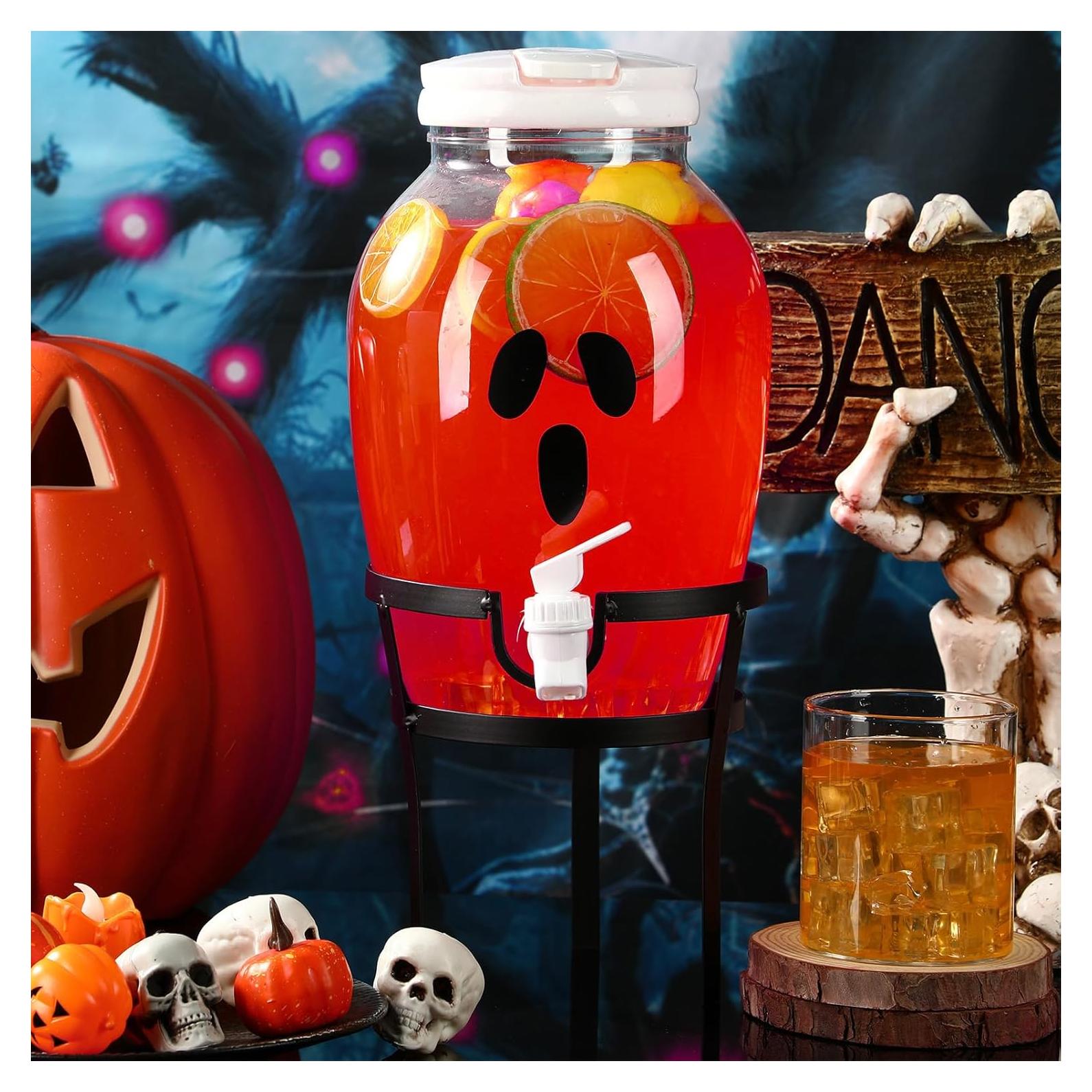 Dispensador de Bebidas Halloween Umigy 3.78L con Soporte Acero