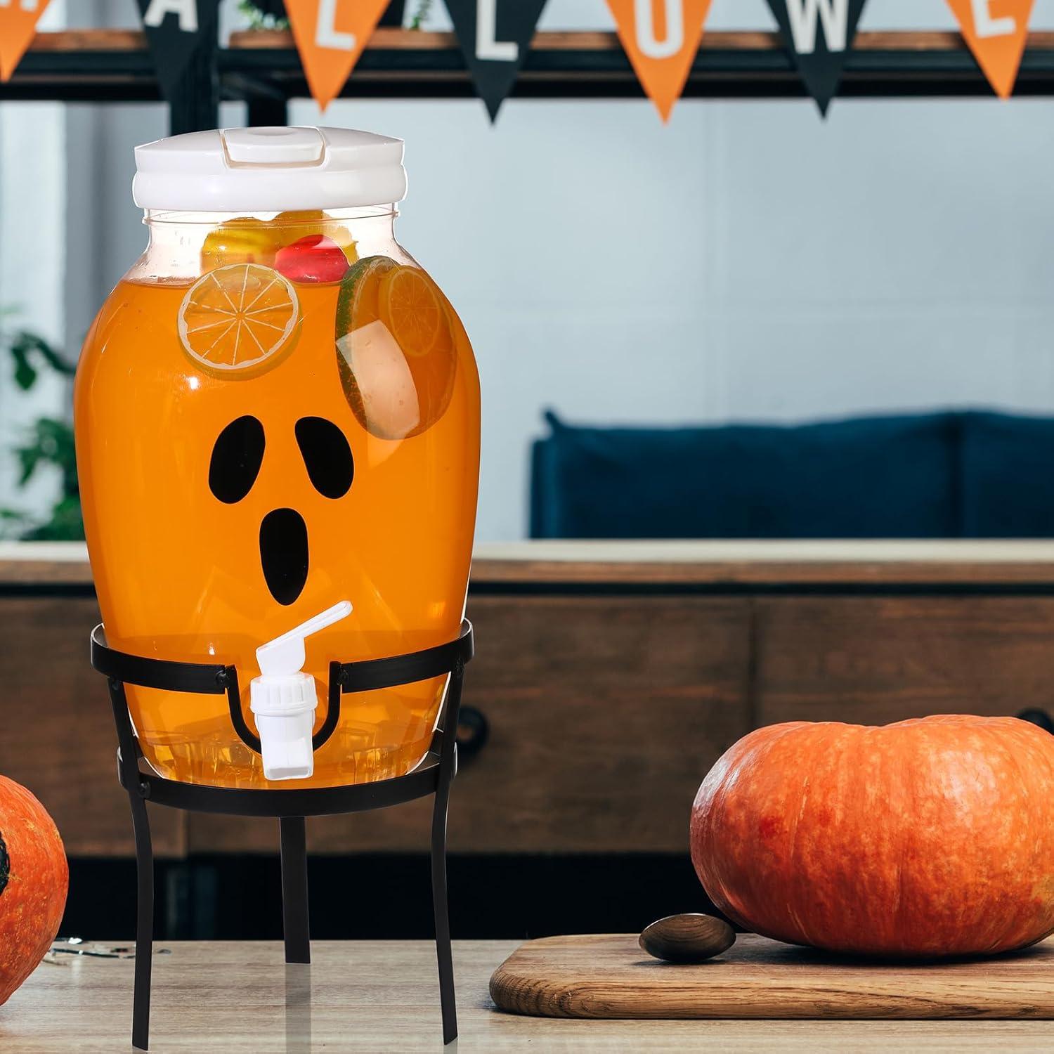 Dispensador de Bebidas Halloween Umigy 3.78L con Soporte Acero