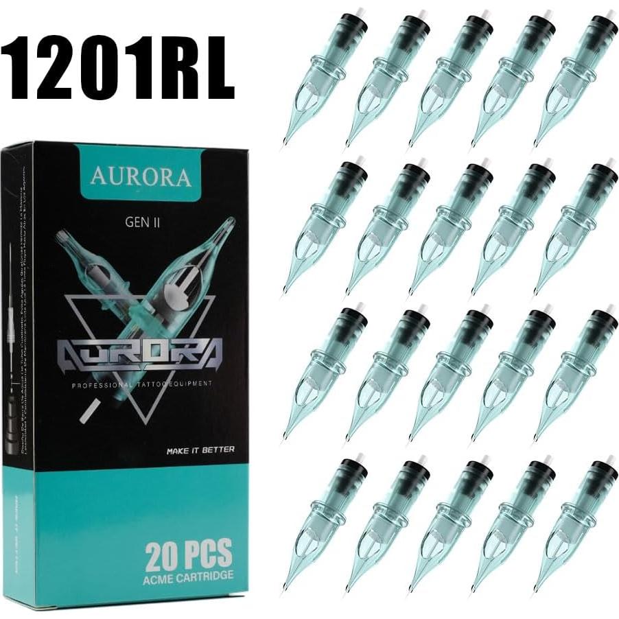 Caja de 20 Agujas de Tatuaje AURORA 1RL - Esterilizadas