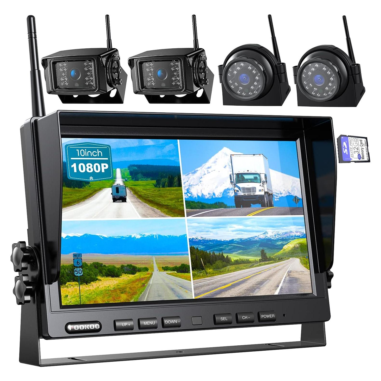 Sistema de Cámara de Respaldo Inalámbrico Fookoo 10" HD