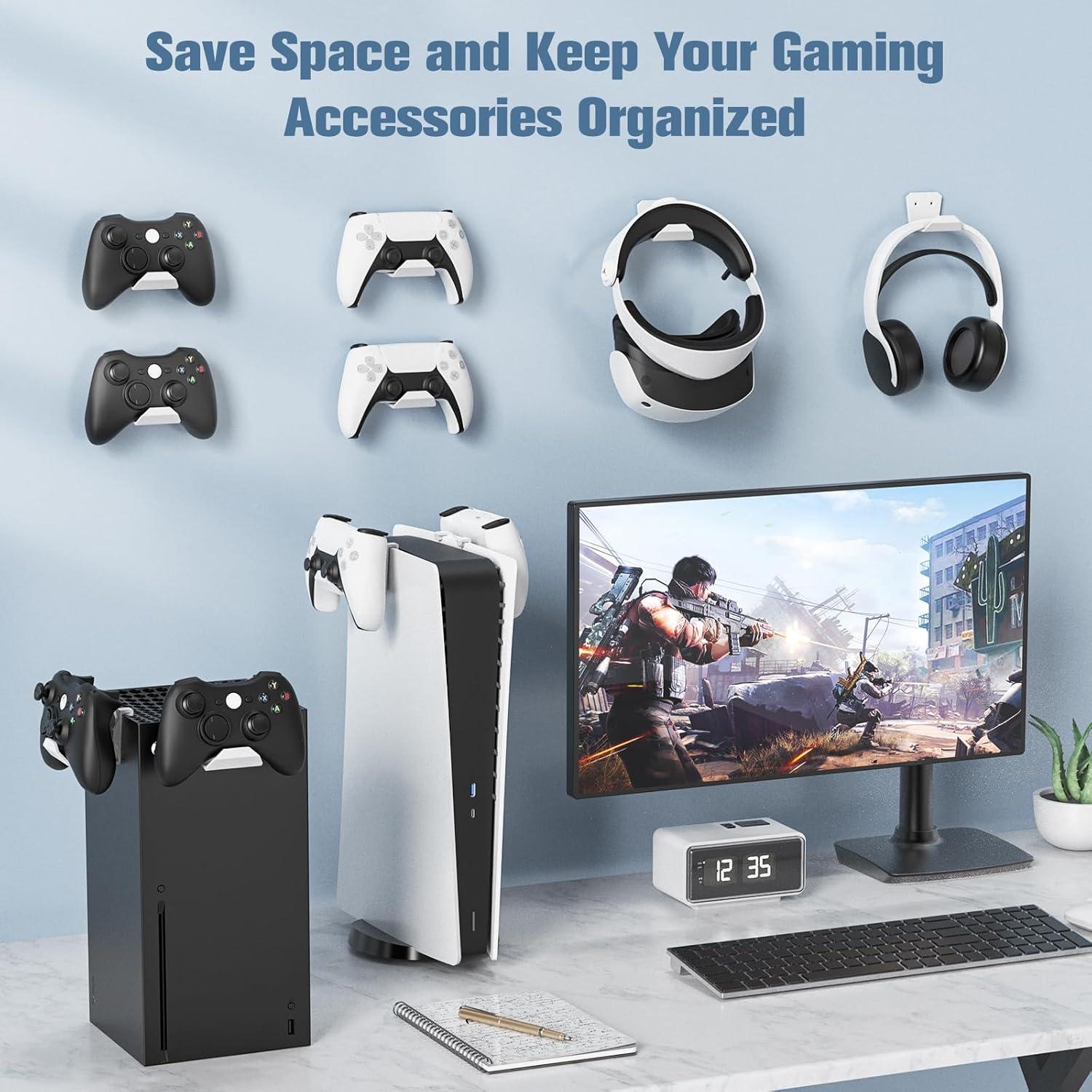 Soporte de Pared KUNSLUCK para 6 Controladores y Auriculares