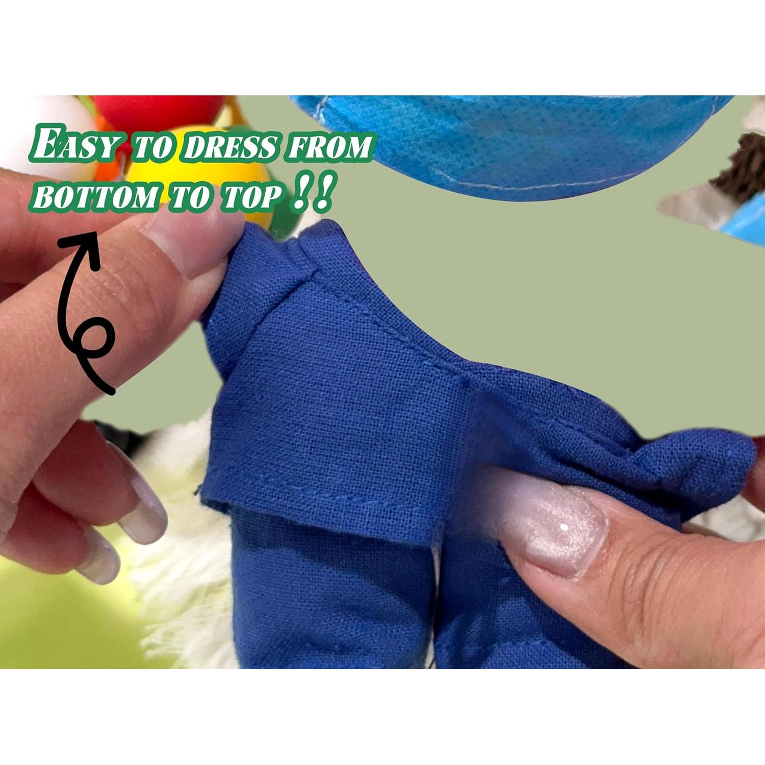 Conjunto de Ropa para Muñeca 17cm Ylopnga 3 Piezas Azul