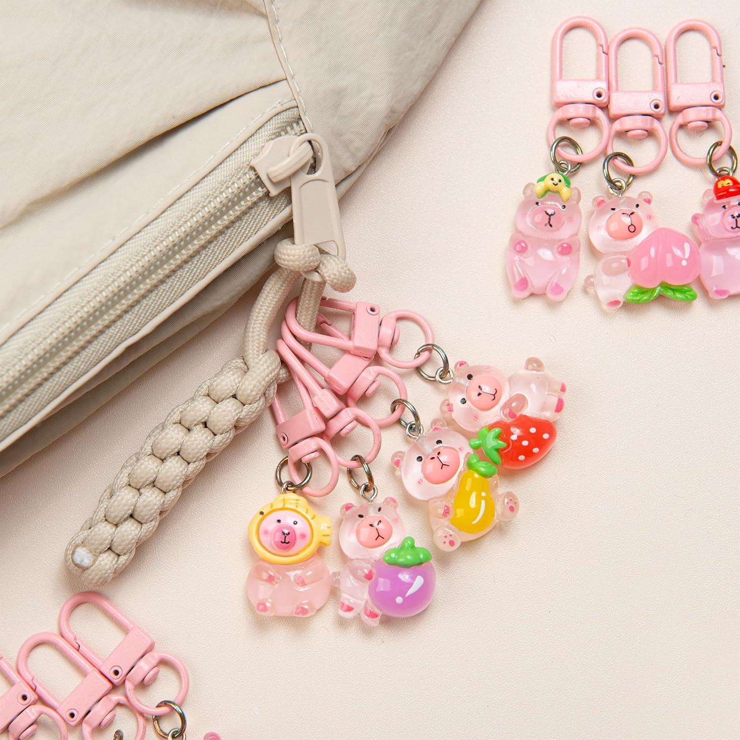 Juego de 20 llaveros de capibara rosa - Regalos de fiesta