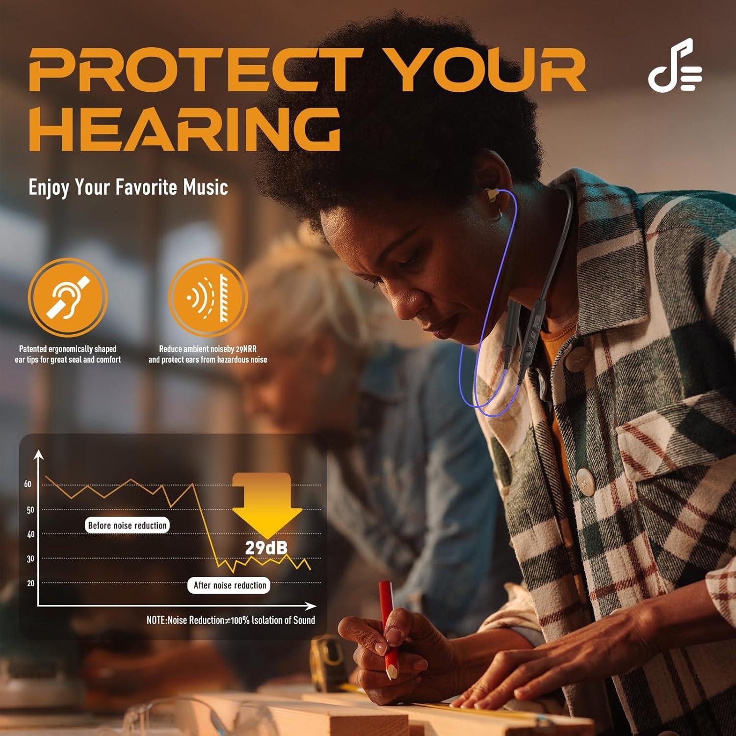 Auriculares Bluetooth MIPEACE con Reducción de Ruido 29dB