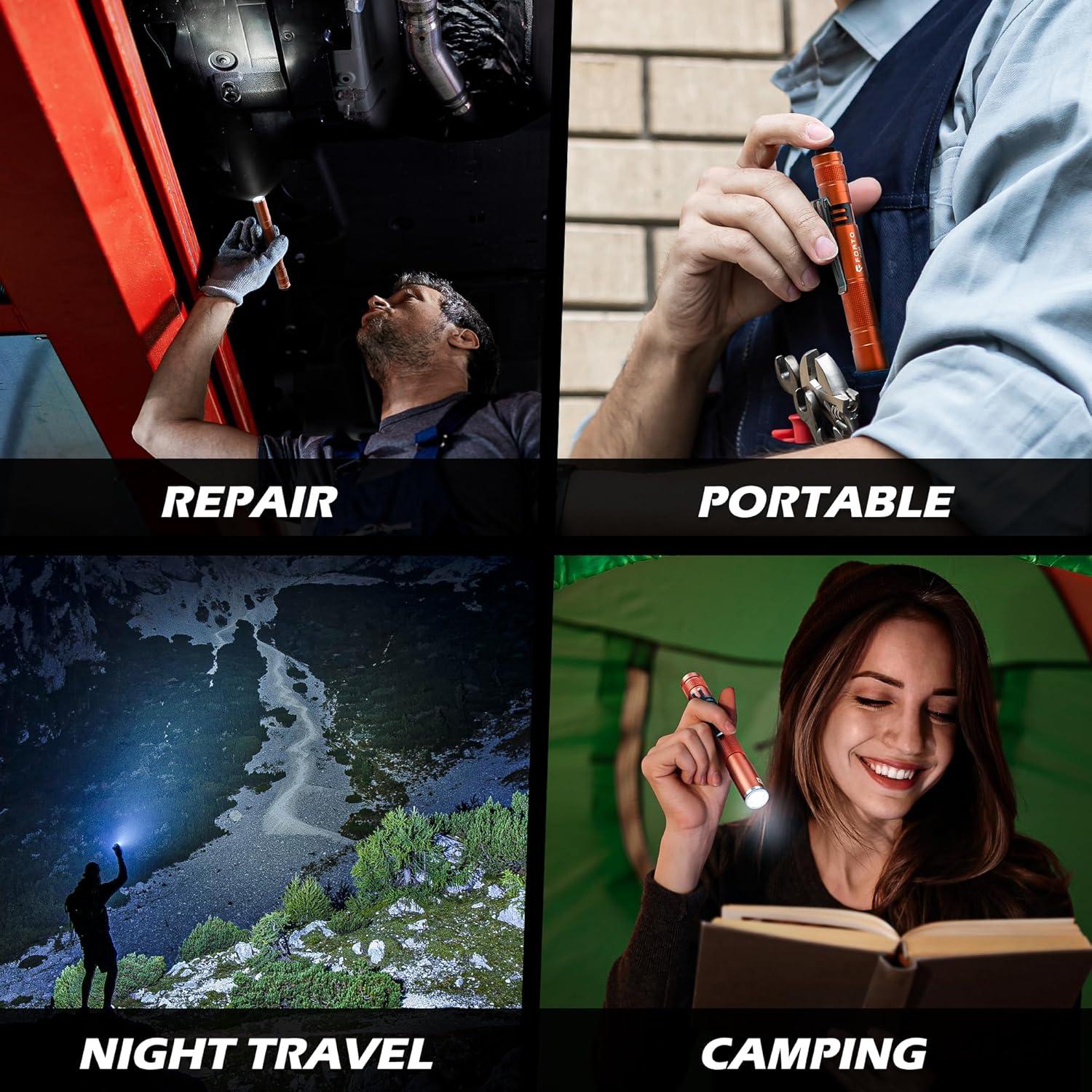 Linterna de Bolsillo FORTO LED 200 Lúmenes IP67 Paquete de 2