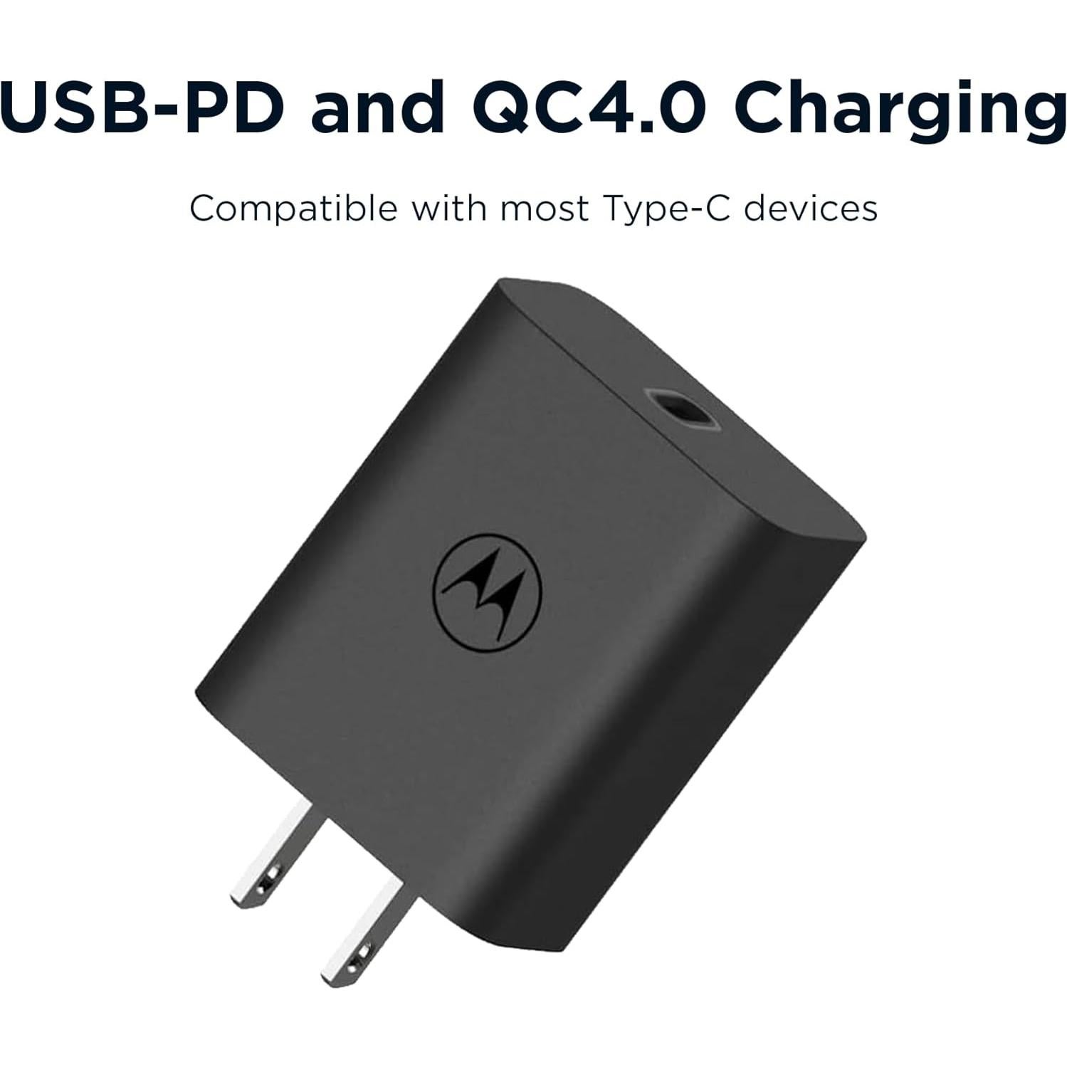 Cargador TurboPower 30W USB-C Motorola - Sin Cable - Compatible con Moto G