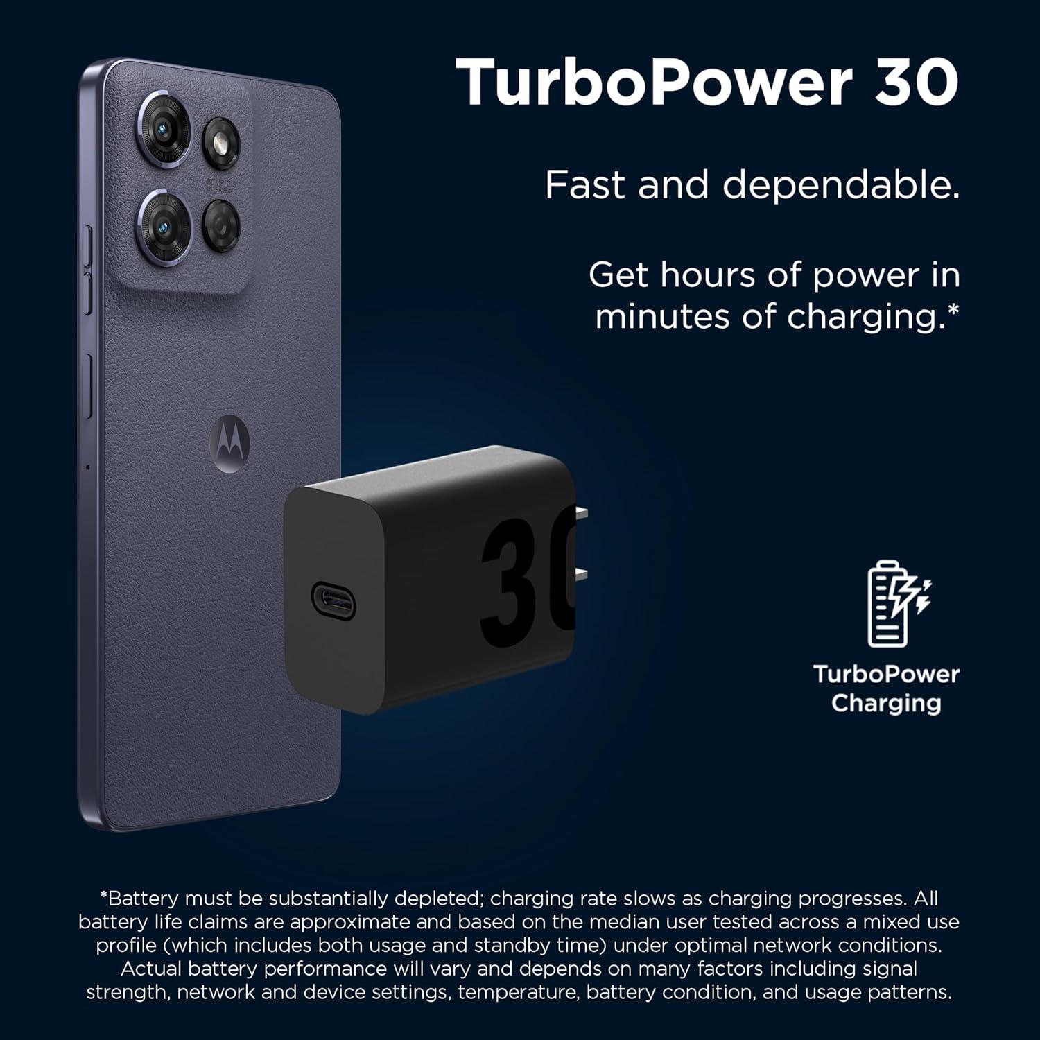 Cargador TurboPower 30W USB-C Motorola - Sin Cable - Compatible con Moto G