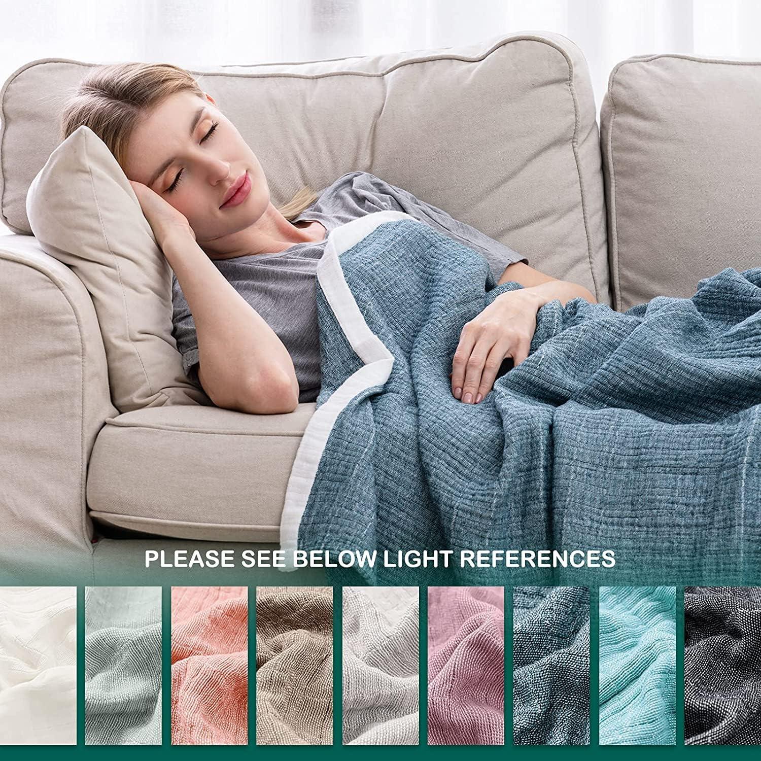 Manta de Muselina de Algodón SE SOFTEXLY 127x152 cm Azul Vintage