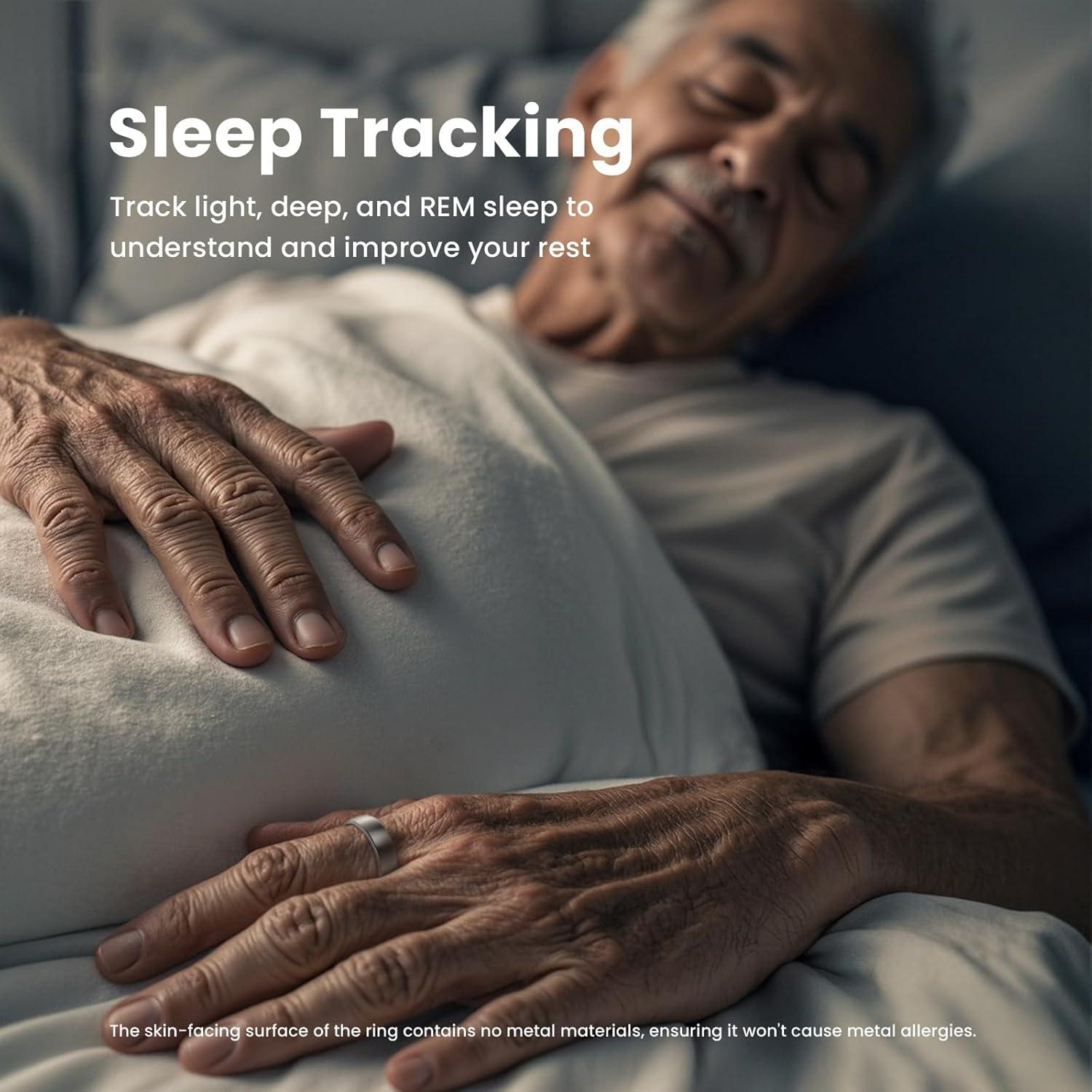 Anillo Inteligente EOGBM Salud y Sueño Negro 8#