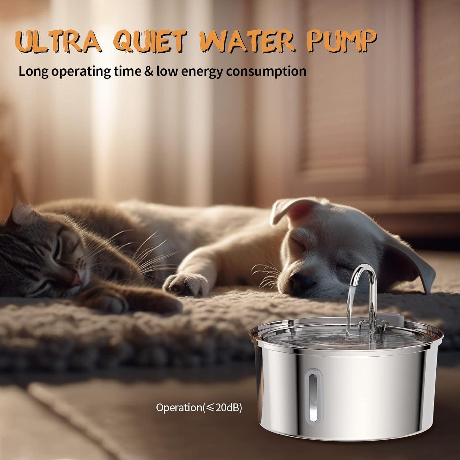 Fuente de Agua Automática para Gatos Tomxcute 3.2L Acero Inoxidable