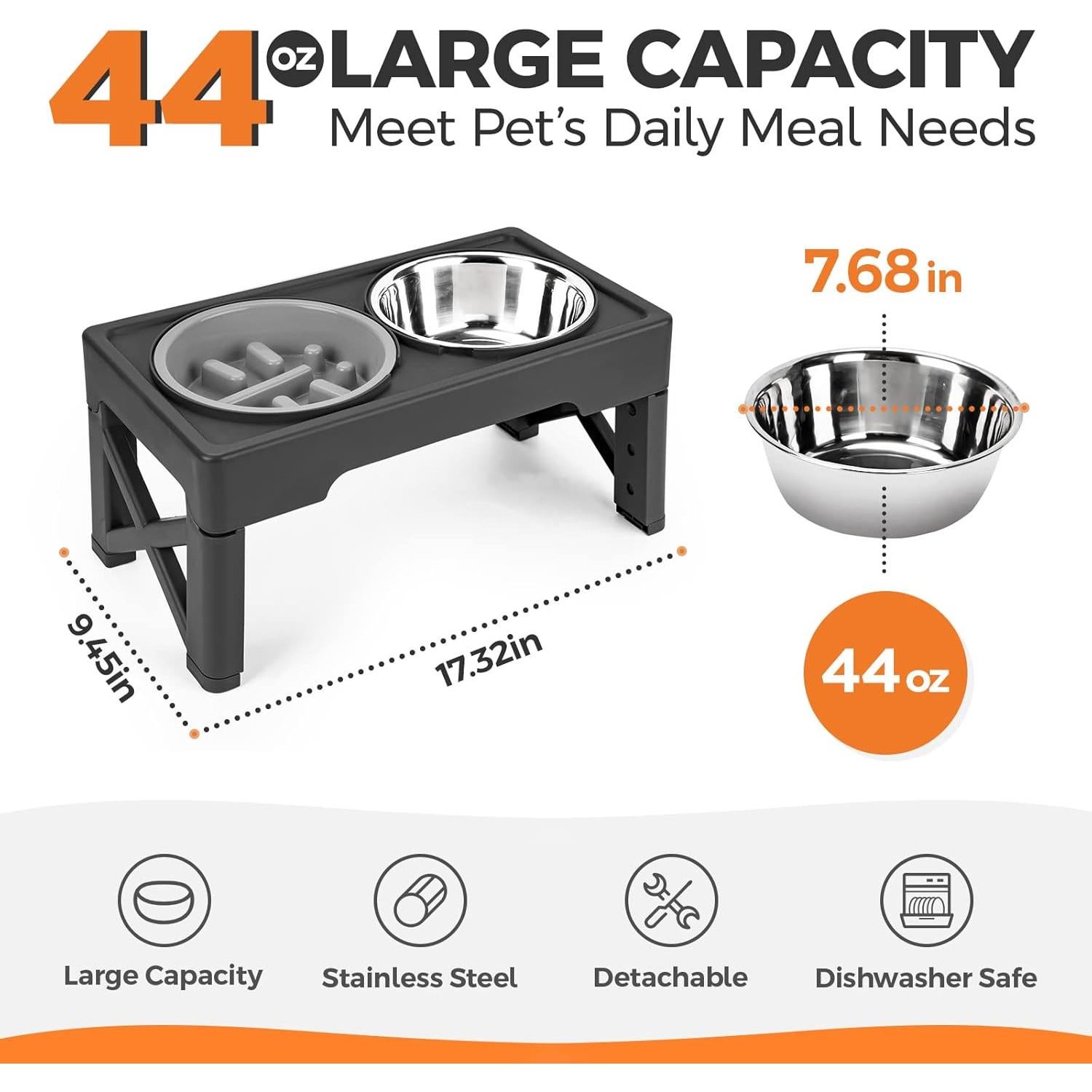 Cuencos Elevados para Perros Ciconira 4 Alturas Ajustables