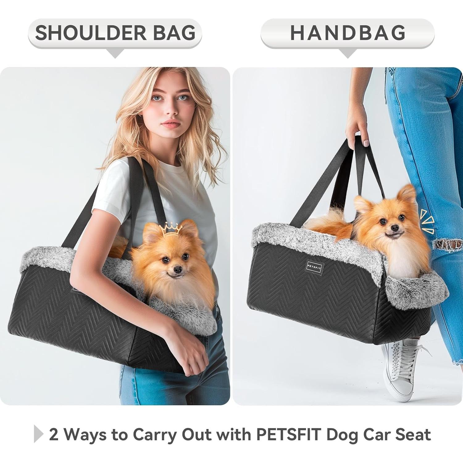 Asiento de Coche para Perros PETSFIT Pequeño Negro 4 kg