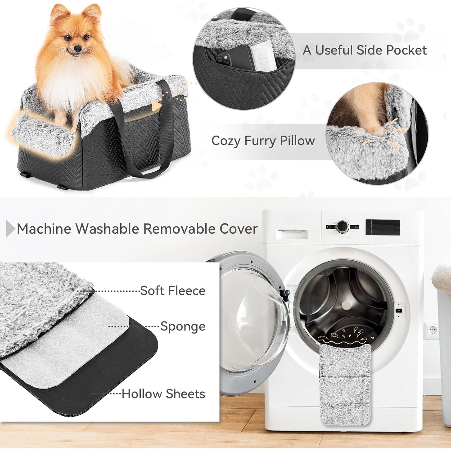 Asiento de Coche para Perros PETSFIT Pequeño Negro 4 kg