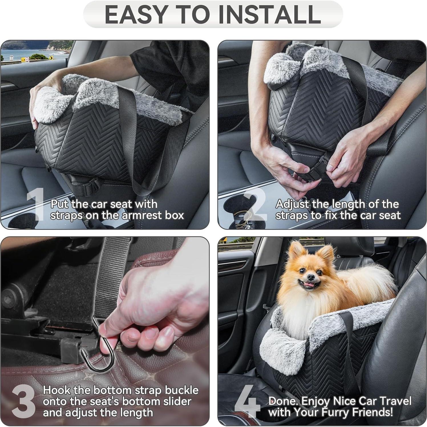 Asiento de Coche para Perros PETSFIT Pequeño Negro 4 kg