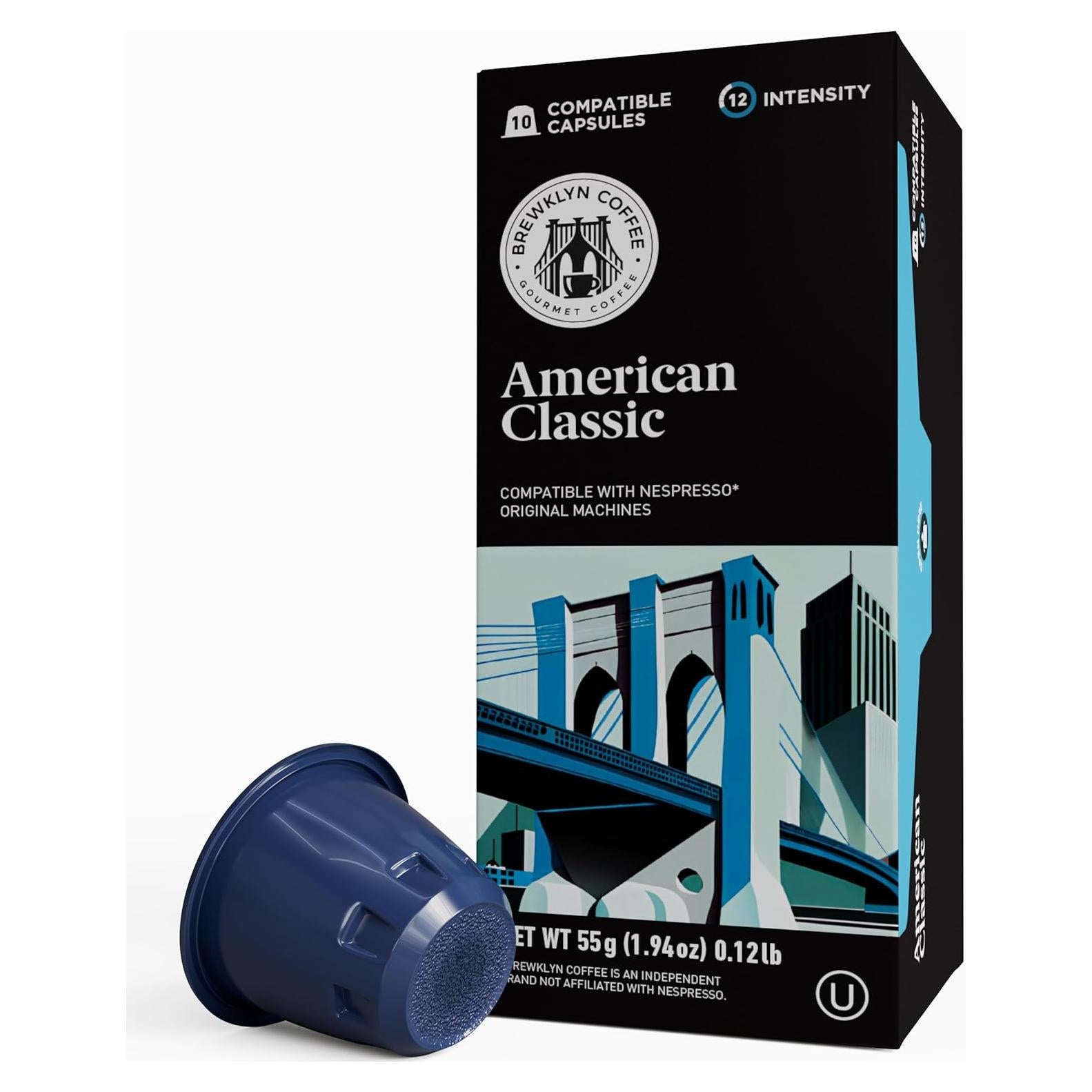 Cápsulas de Espresso CAFÉ BREWKLYN 100 unidades Nespresso Clásico Americano