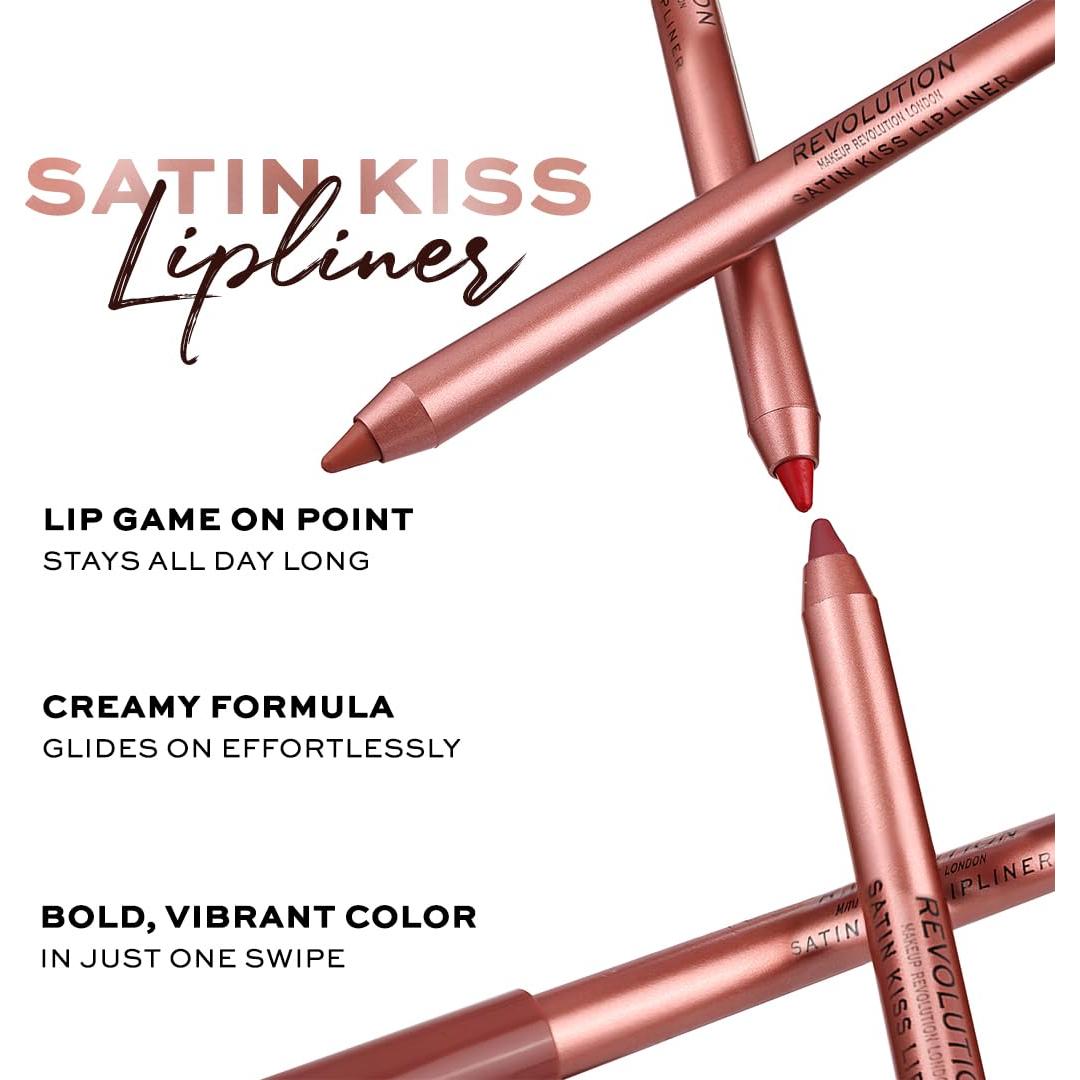 Lápiz de Labios Satin Kiss Makeup Revolution Rojo Rubí 9.92g