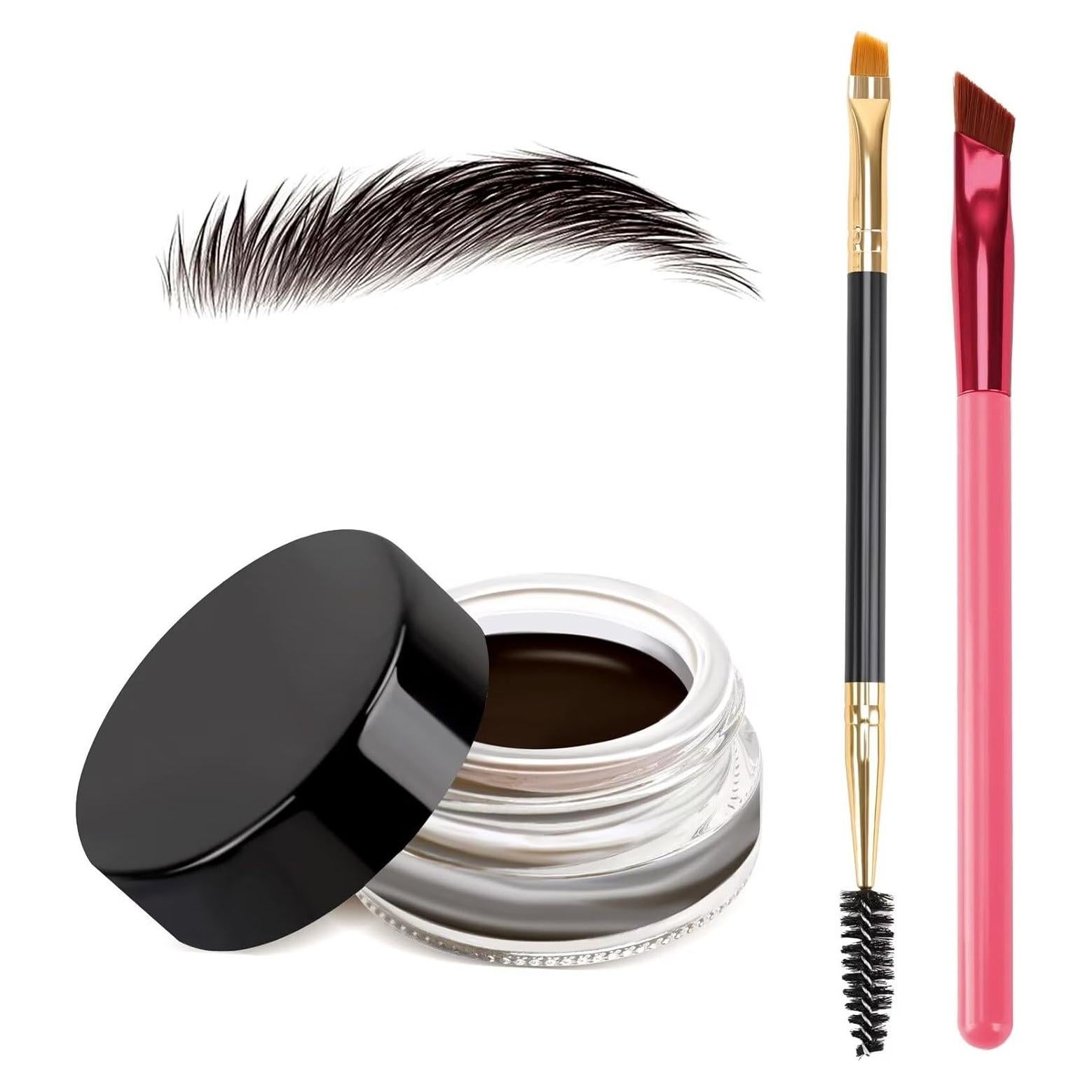 Kit de Gel para Cejas TOSOUATOP 3 en 1 Alto Pigmento #01 Ébano