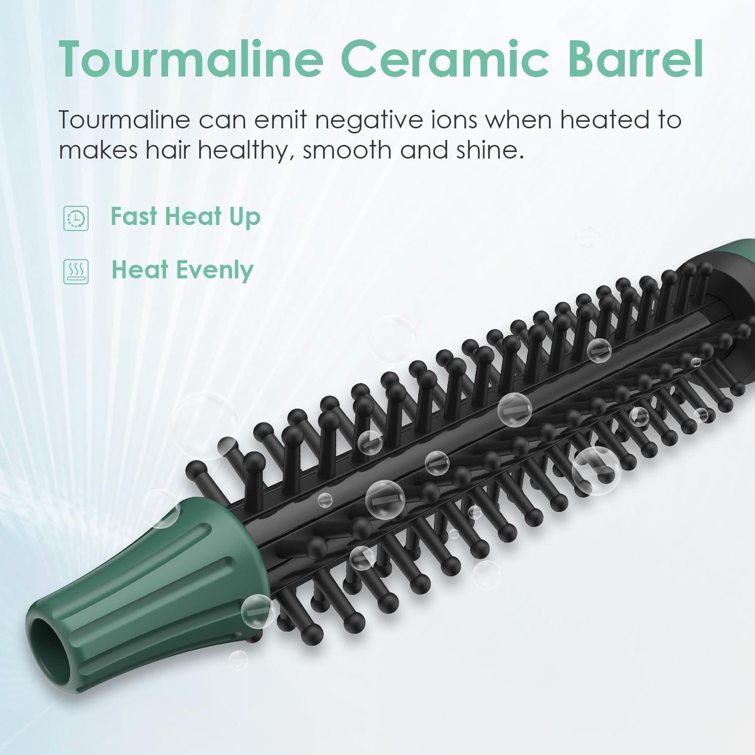 Cepillo Redondo Calentado BANGMENG 0.35" Cerámica Turmalina