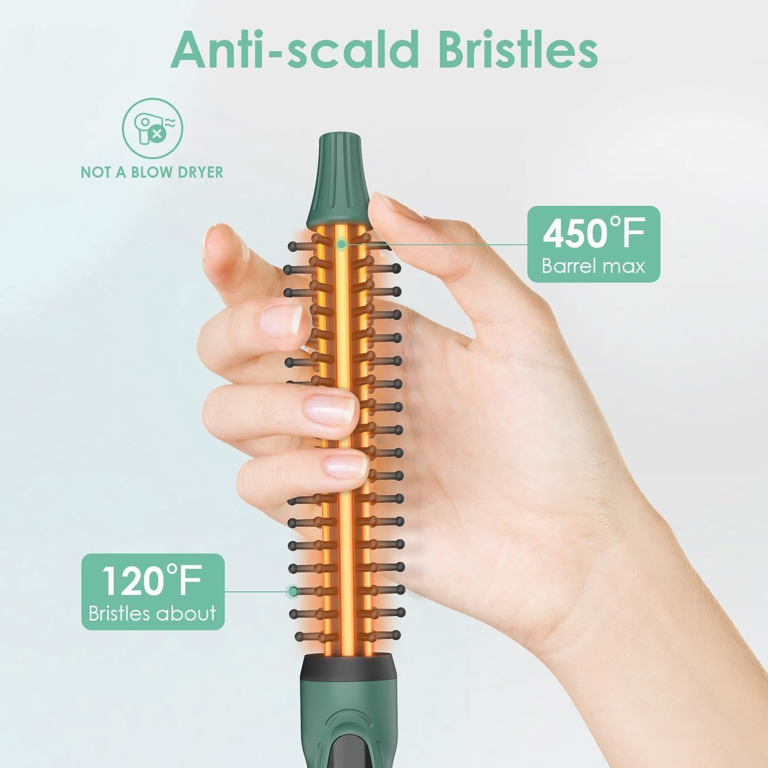 Cepillo Redondo Calentado BANGMENG 0.35" Cerámica Turmalina