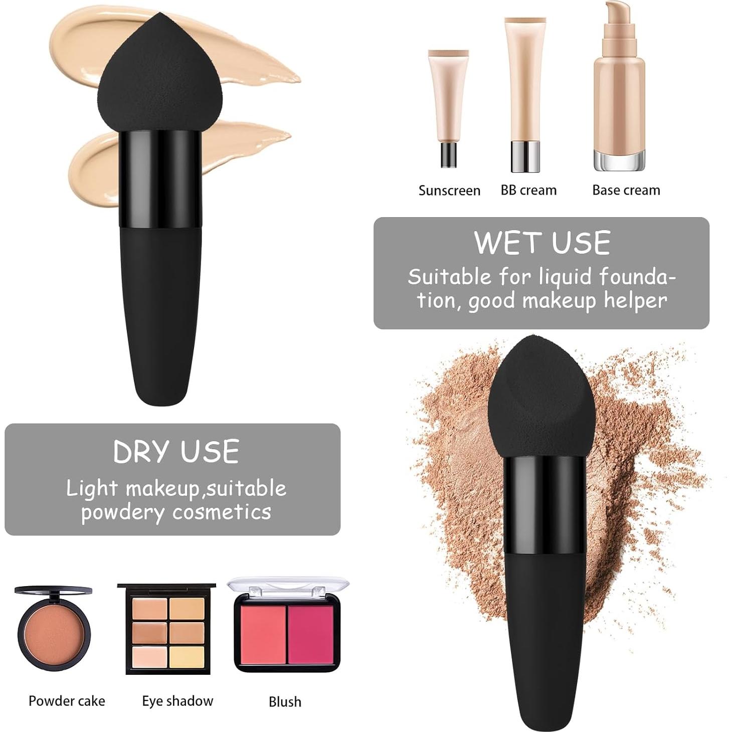 Set de 3 Esponjas de Maquillaje Sibba - Aplicador Facial Negro