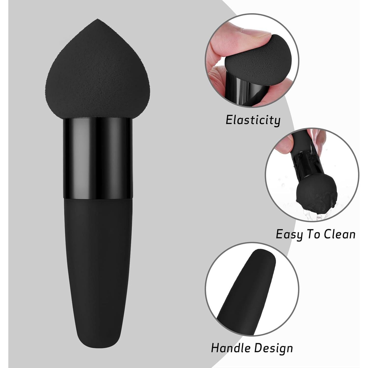 Set de 3 Esponjas de Maquillaje Sibba - Aplicador Facial Negro