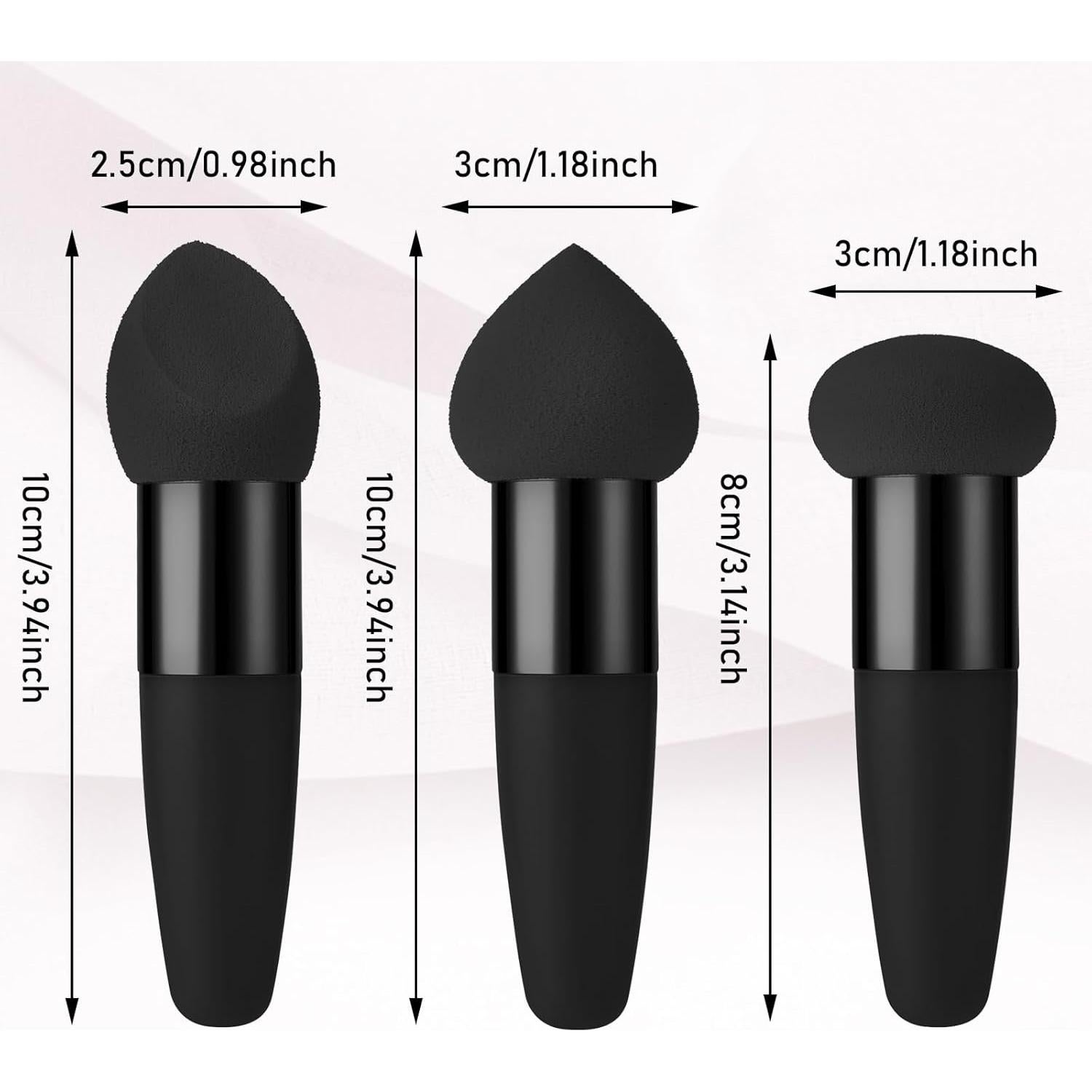 Set de 3 Esponjas de Maquillaje Sibba - Aplicador Facial Negro