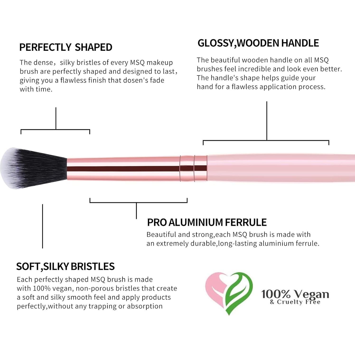 Juego de Brochas de Maquillaje para Ojos MSQ 8 Piezas Rosa