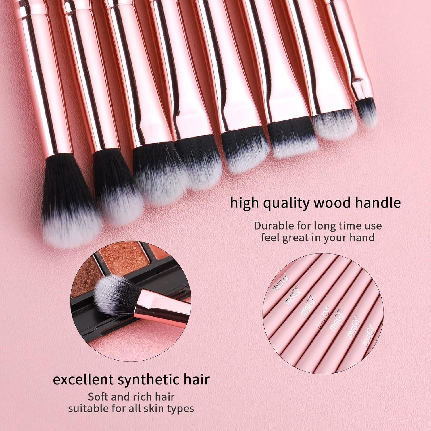 Juego de Brochas de Maquillaje para Ojos MSQ 8 Piezas Rosa