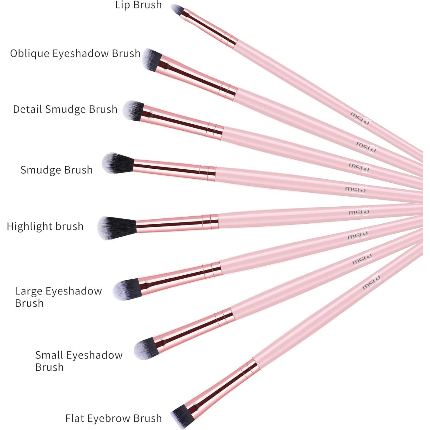 Juego de Brochas de Maquillaje para Ojos MSQ 8 Piezas Rosa