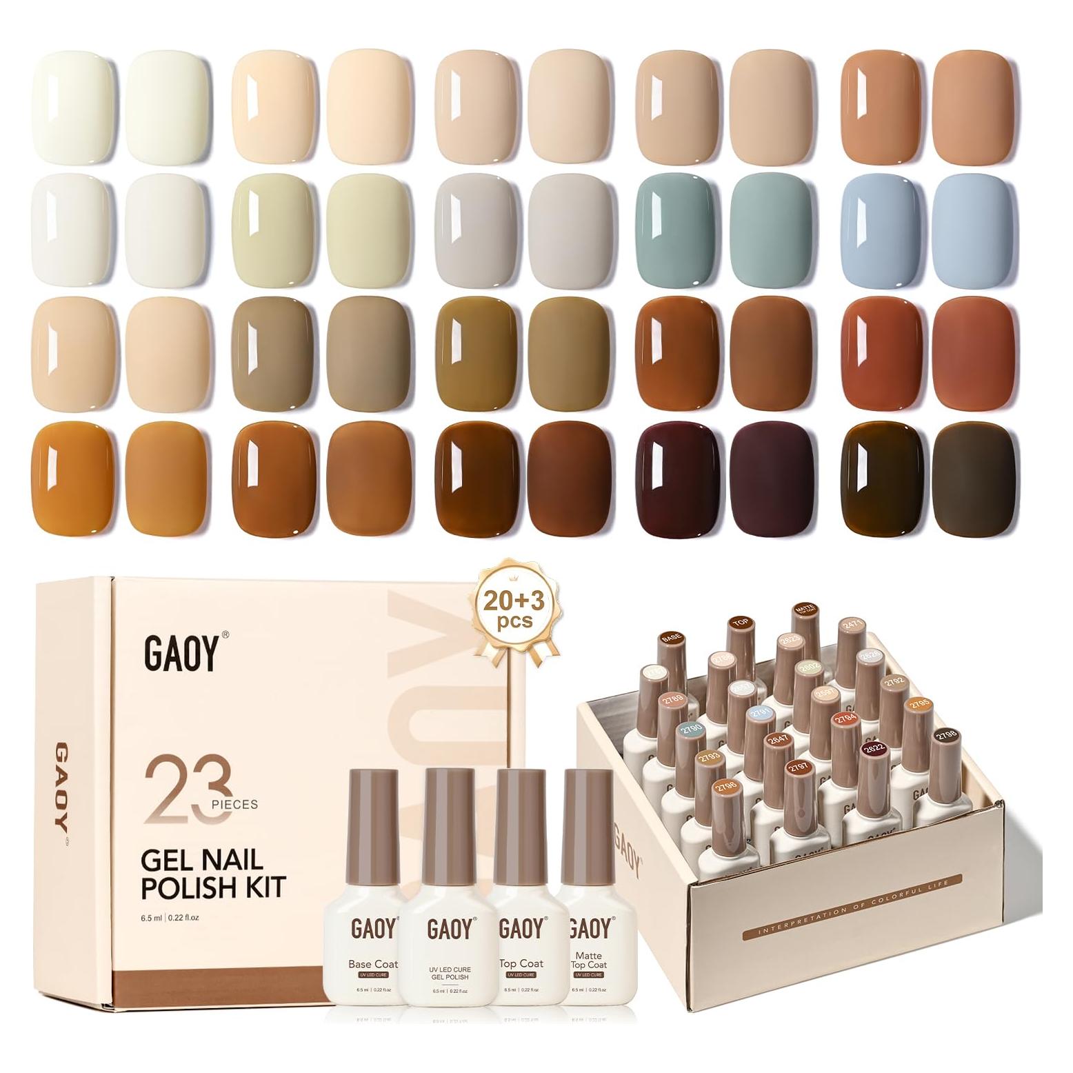 Kit de Esmalte de Uñas en Gel GAOY 23 Piezas - Colores Variados
