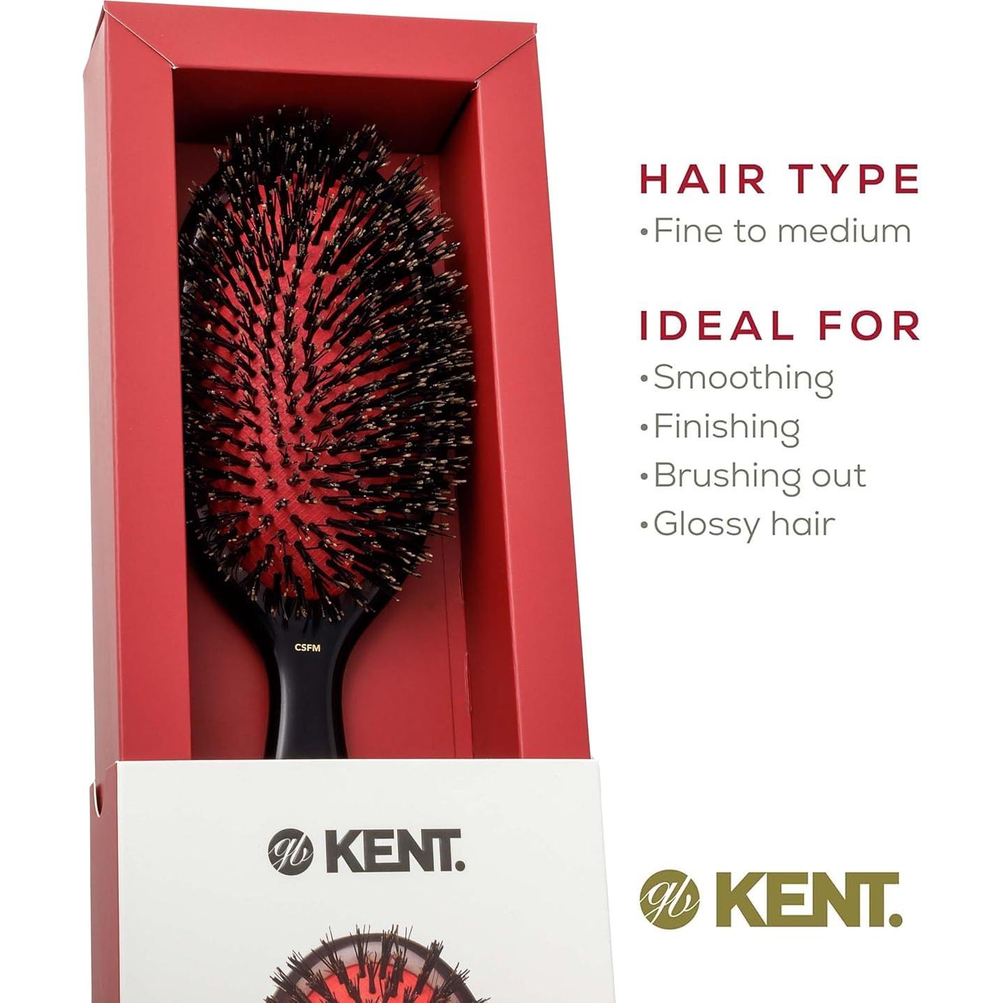 Cepillo Ovalado Grande Kent CSFM Classic Shine - Cerdas de Jabalí Natural