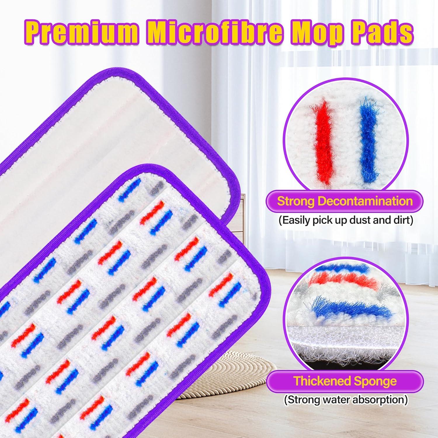 Paquete de 8 almohadillas de mopa reutilizables FORSPEEDER 15"