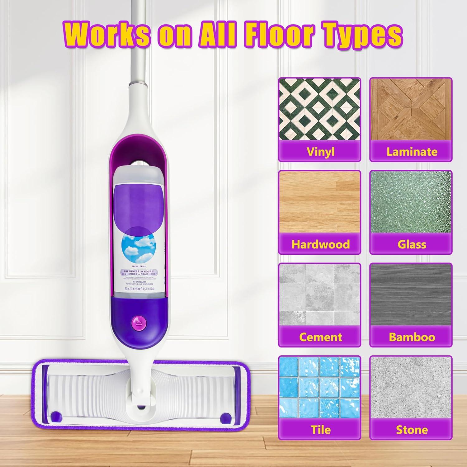 Paquete de 8 almohadillas de mopa reutilizables FORSPEEDER 15"