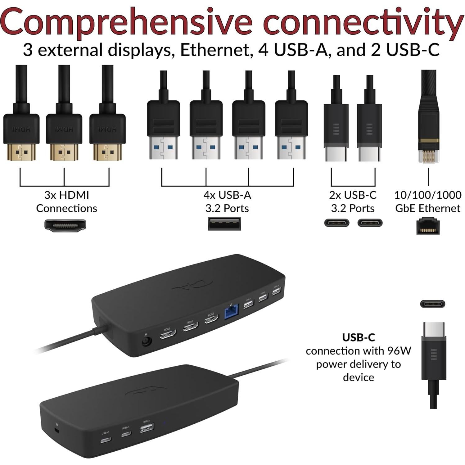 Estación de Acoplamiento USB-C Cyber Acoustics DS-6000 4K