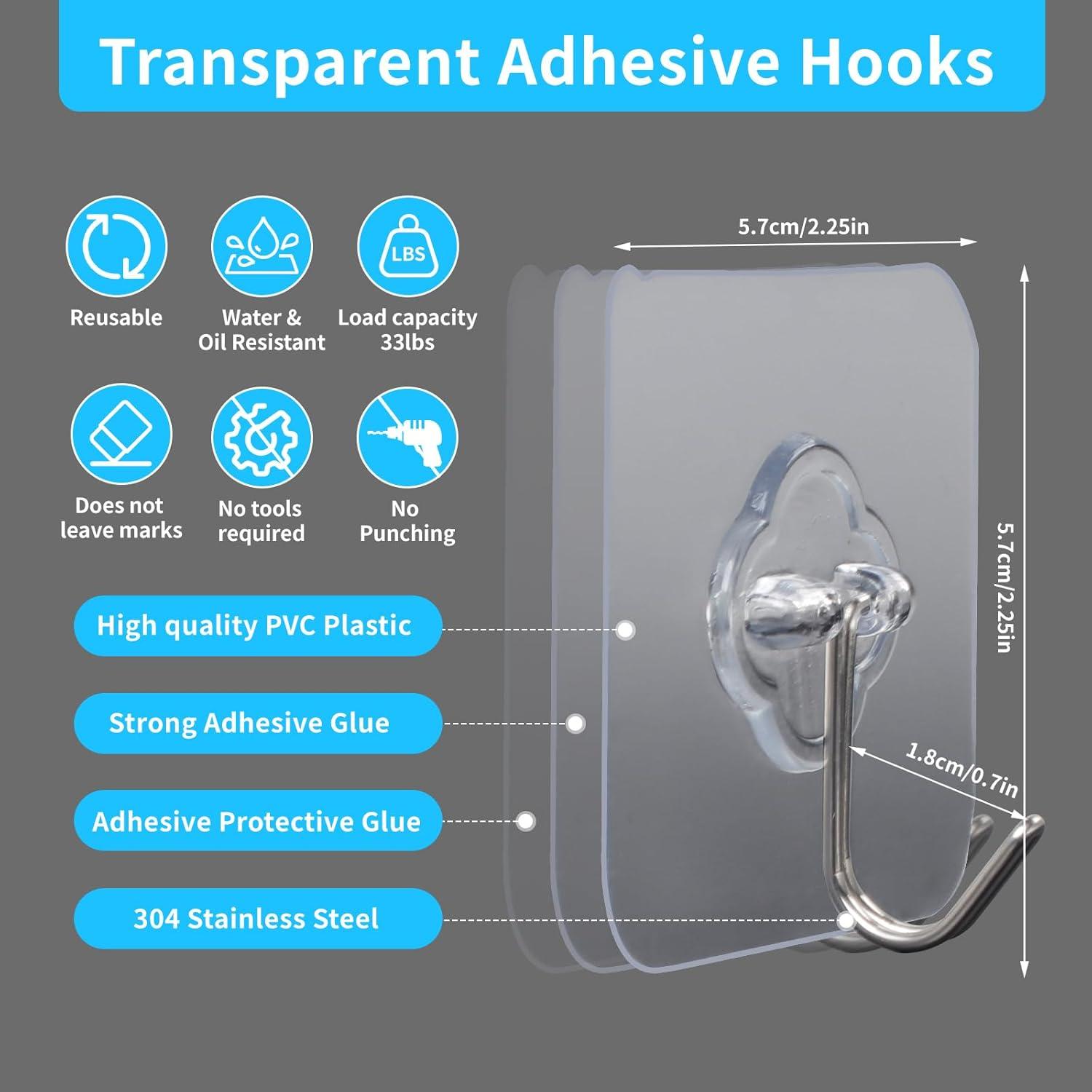 Ganchos Adhesivos Reutilizables Vivinin 30 Piezas 15kg