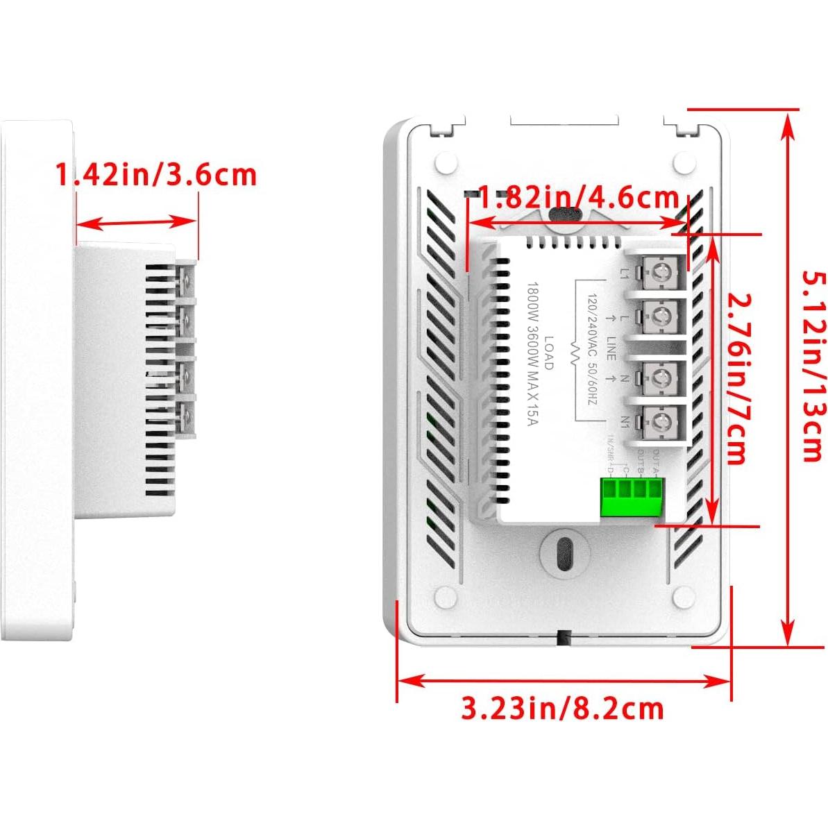 Termostato Programable Táctil HEATIT ET-7A 240V con Control de Voz