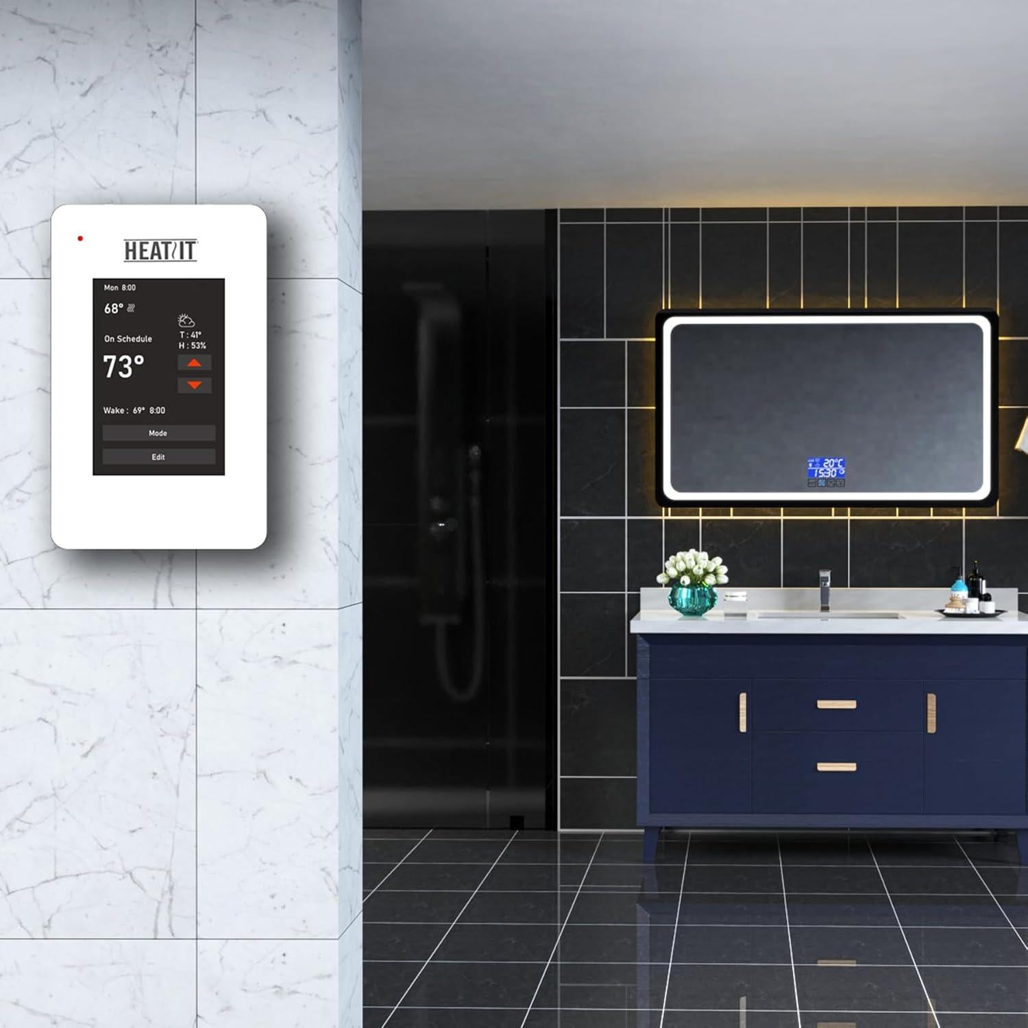 Termostato Programable Táctil HEATIT ET-7A 240V con Control de Voz