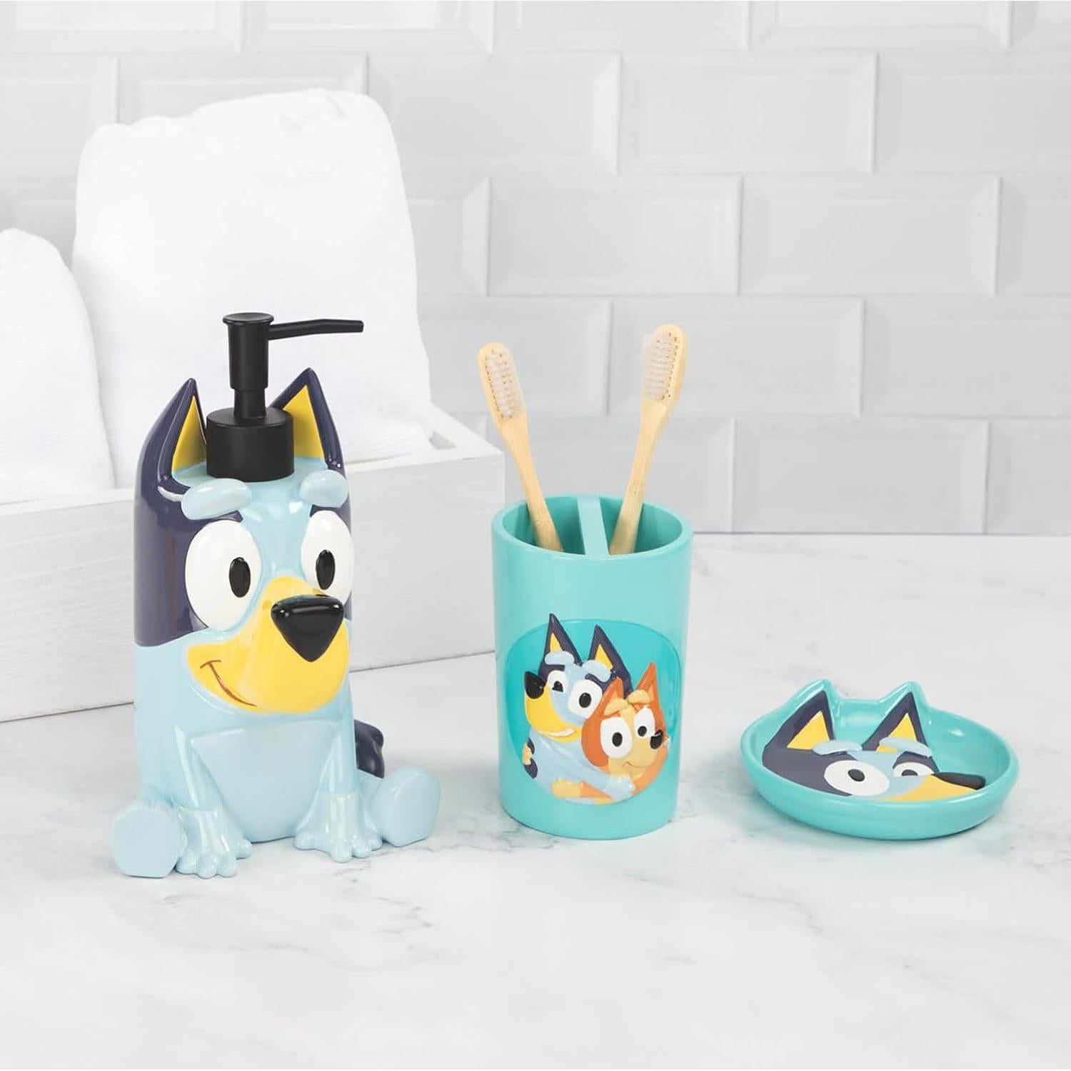 Soporte para Cepillos de Dientes Jay Franco Bluey - Resina Azul