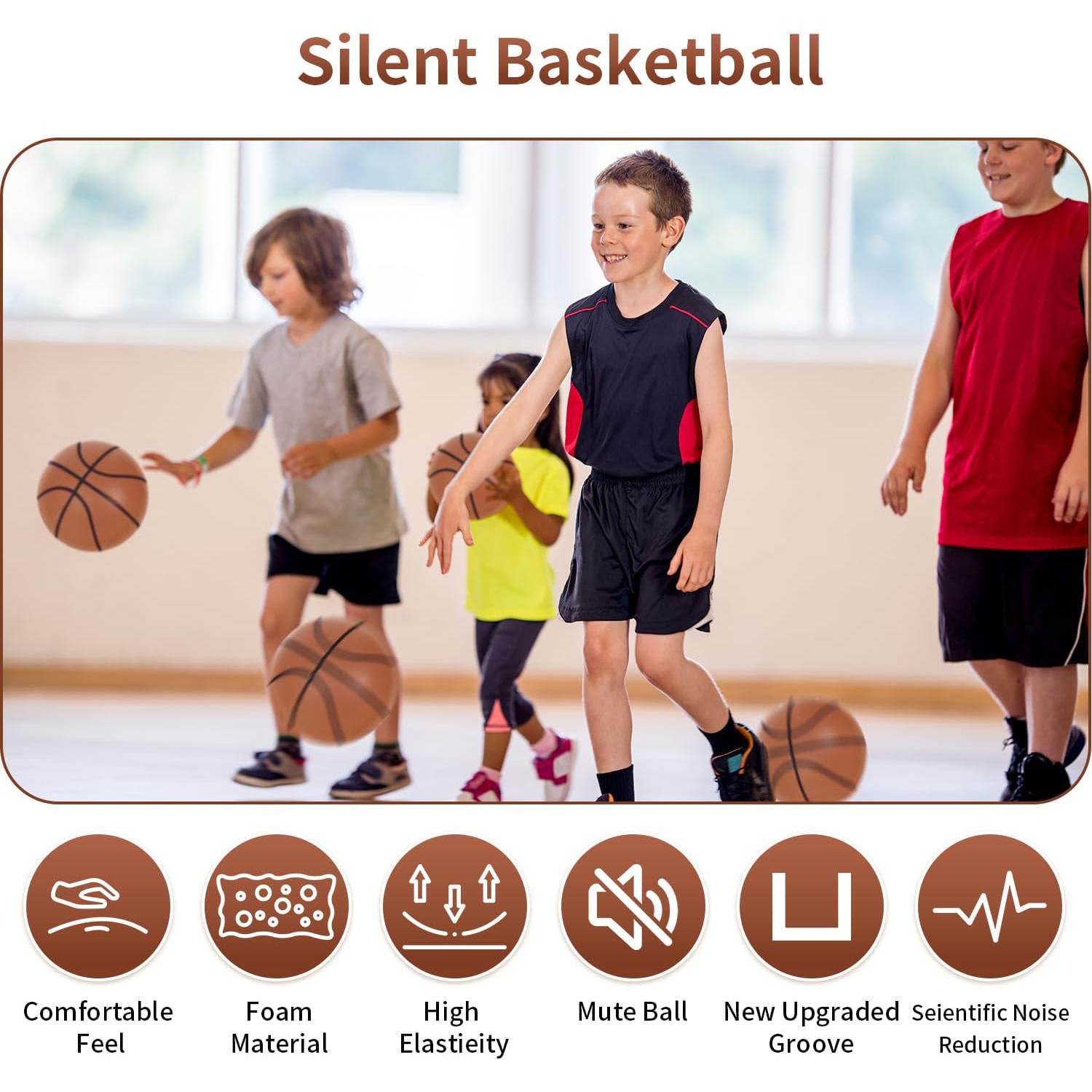 Balón de Baloncesto Silencioso LGGbaodan 24 cm Alta Elasticidad