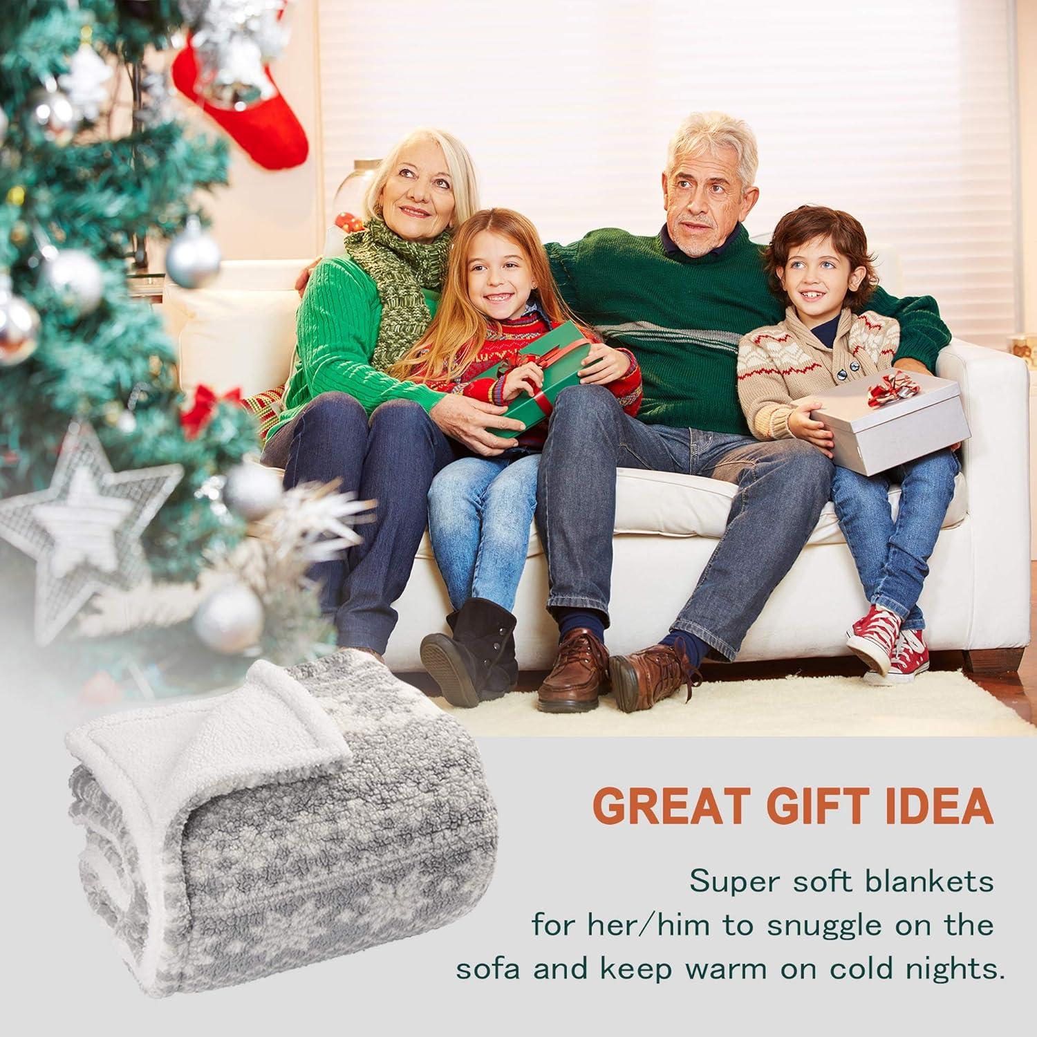 Manta de Sherpa Reversible Catalonia Gris 127x152 cm Navidad