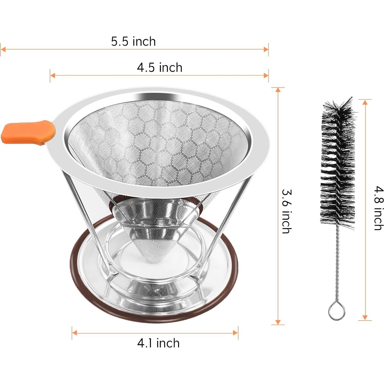 Goteador de Café Reutilizable X-VESOLJE Doble Capa 1-2 Tazas