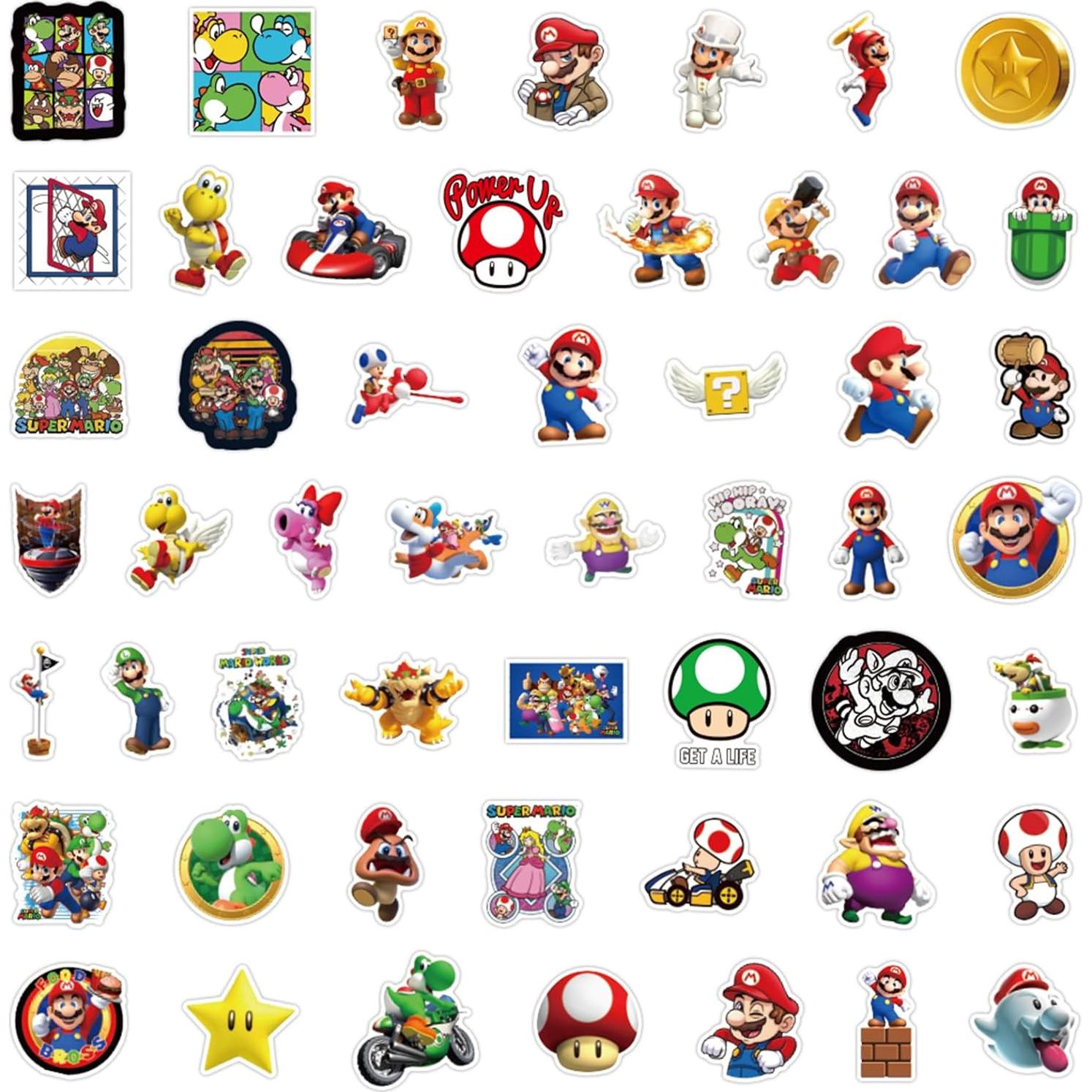 Stickers de Vinilo LTZSTONE Mario - 52 Piezas Impermeables