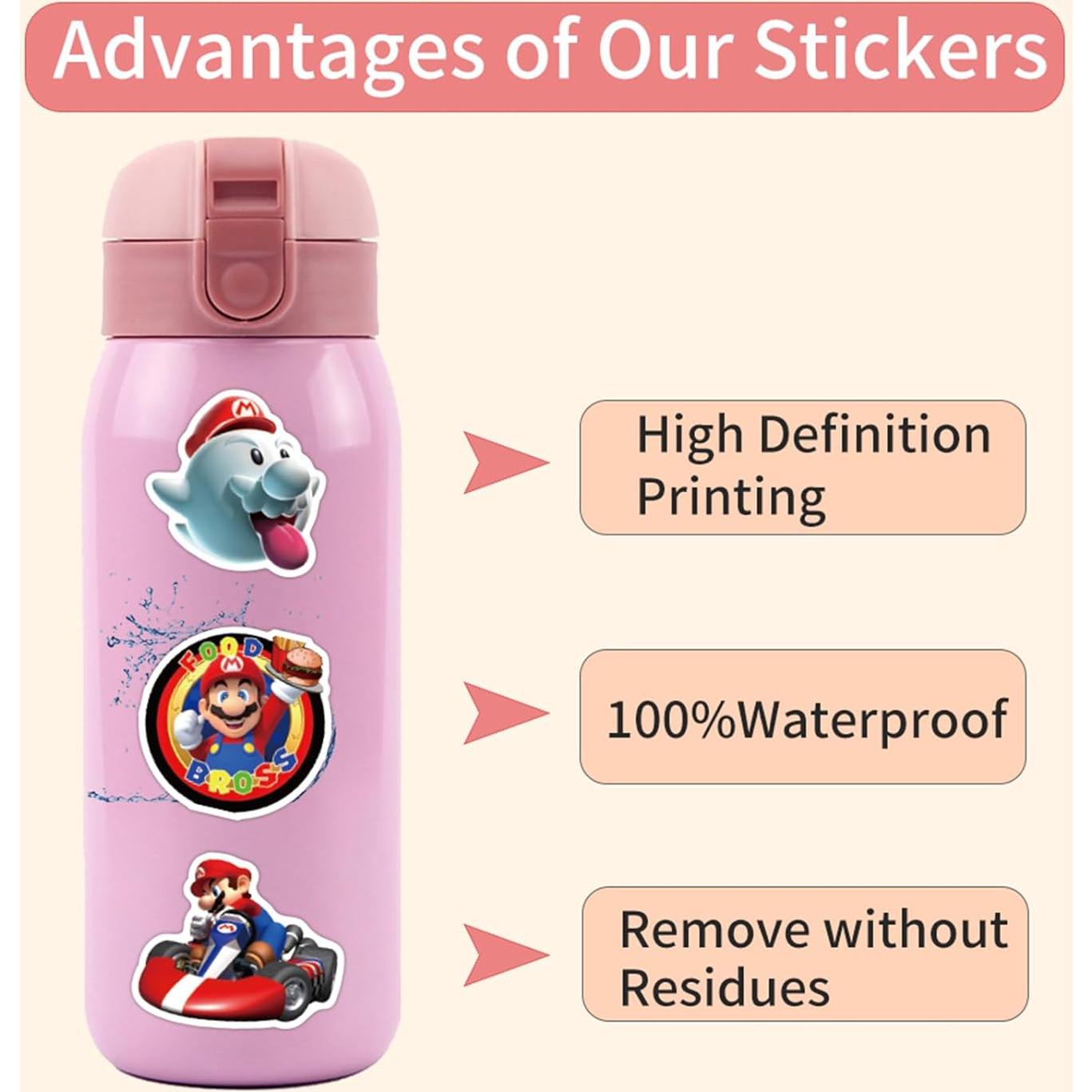 Stickers de Vinilo LTZSTONE Mario - 52 Piezas Impermeables