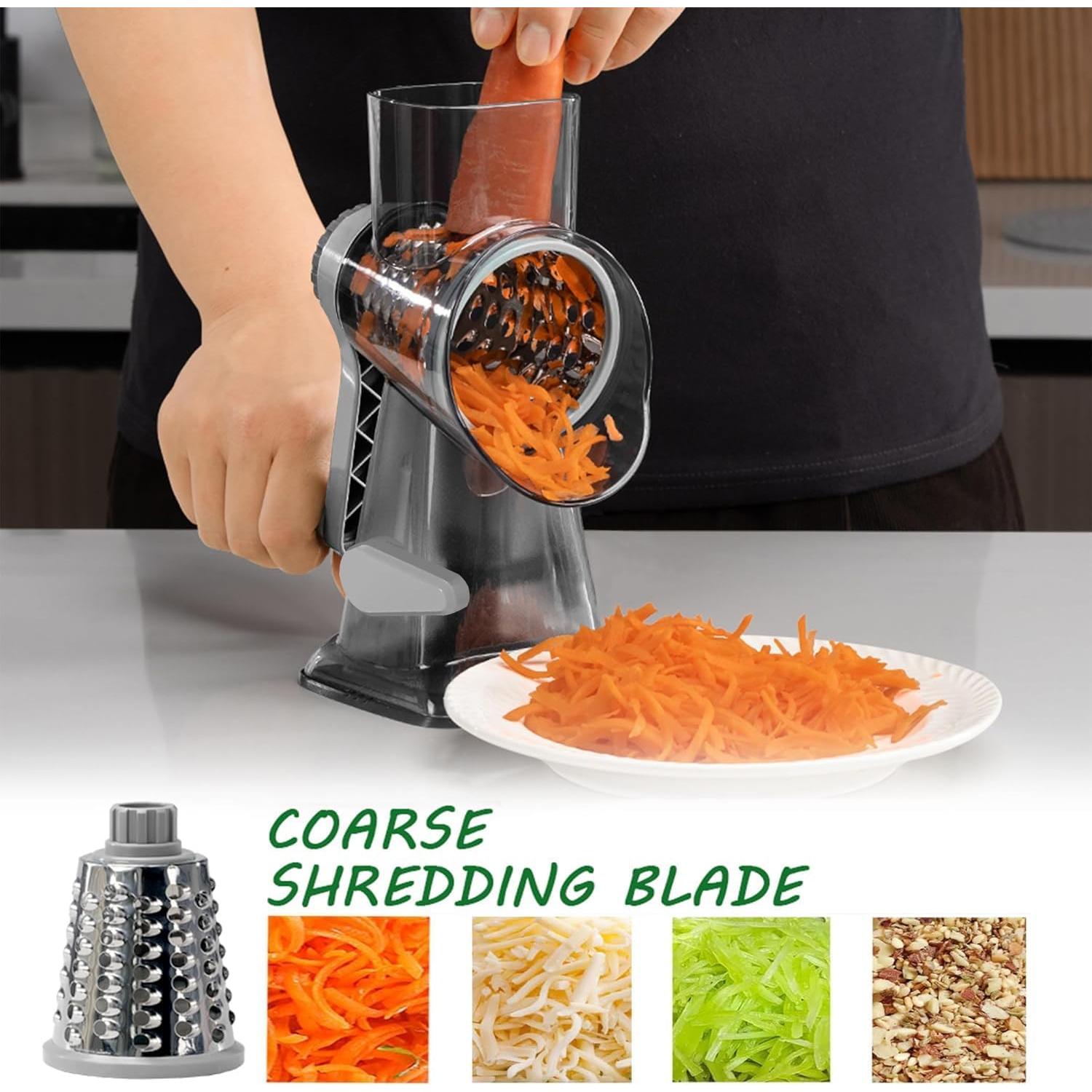 Rallador de Queso Rotativo Dachenus con Base de Succión Gris